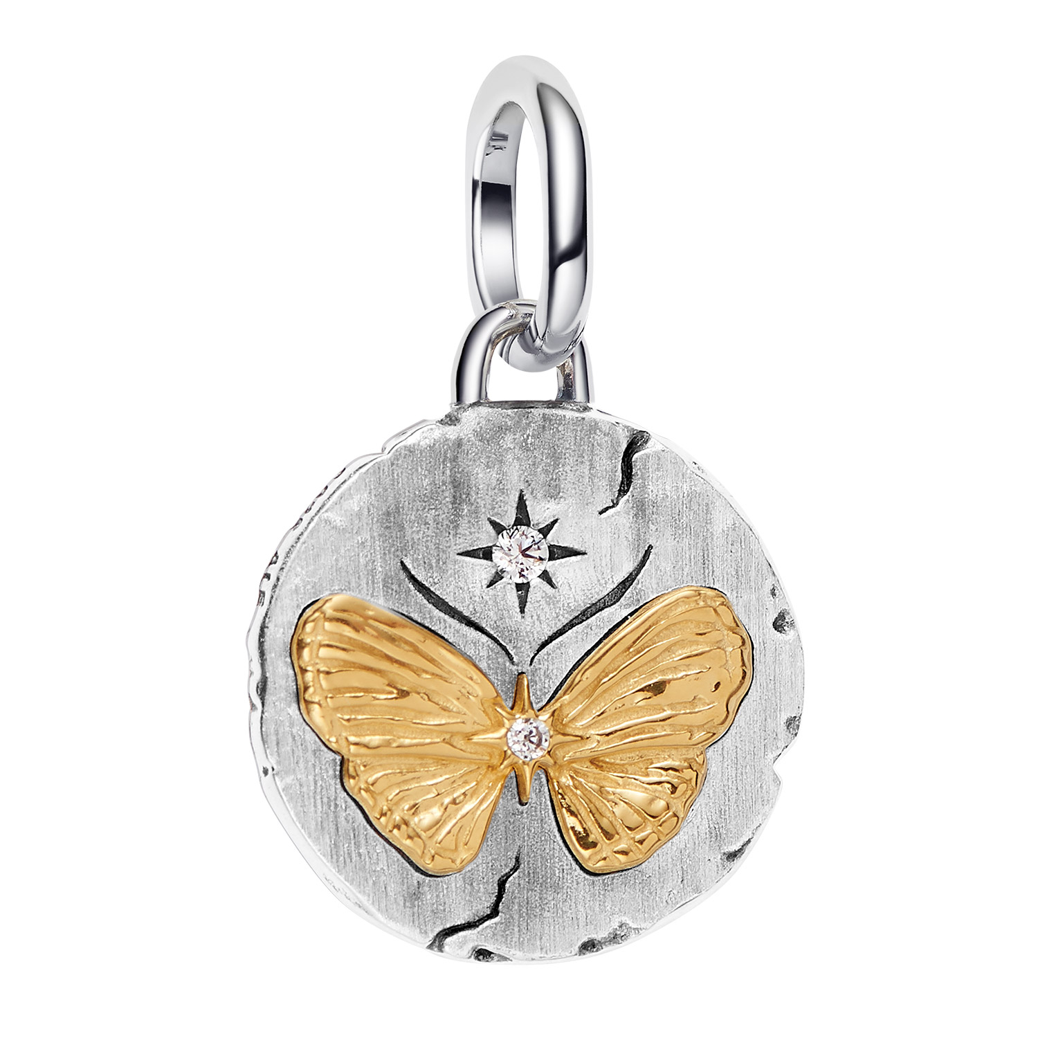Pandora 764803C01 Medaillon-Charm Anhänger Zweifarbig Schmetterling