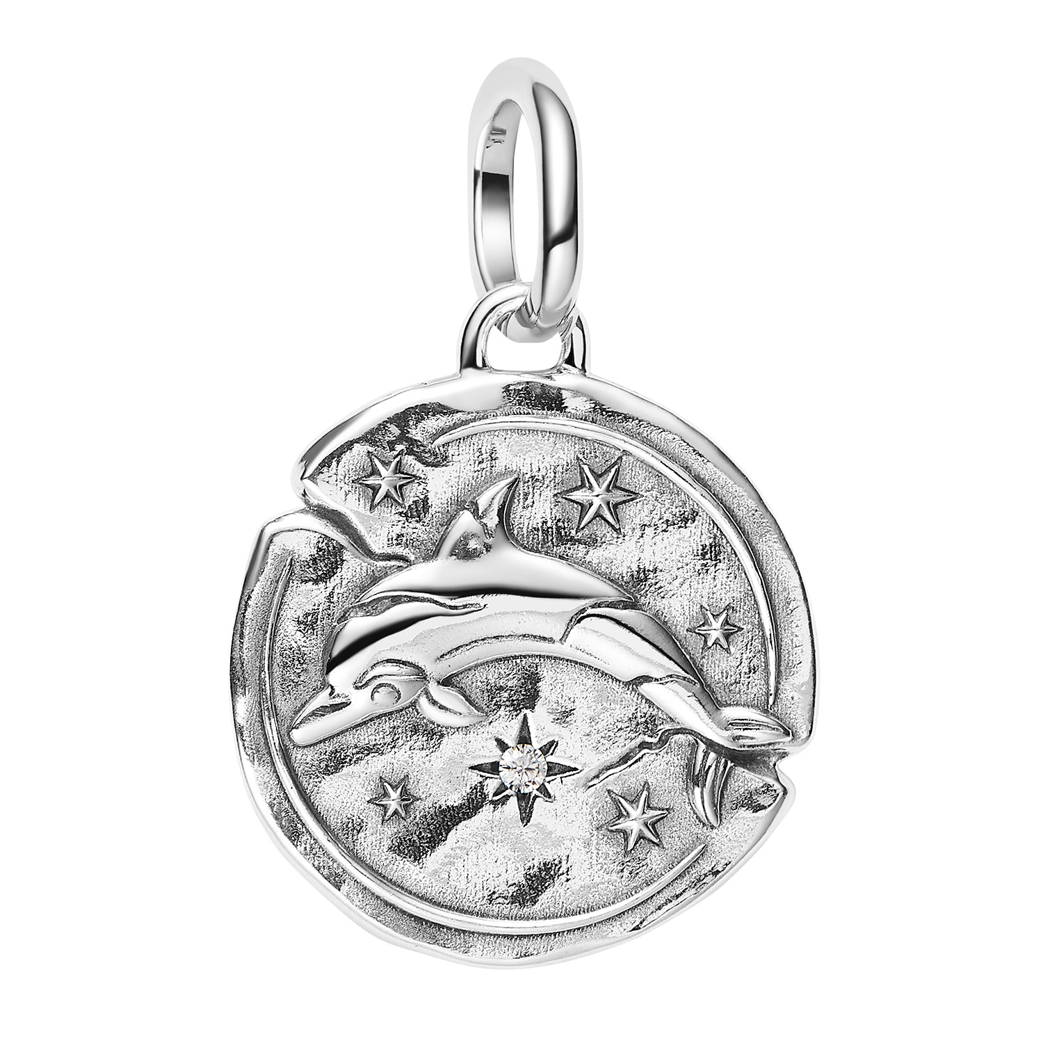 Pandora 794807C01 Medaillon-Charm Anhänger Silber Delfin