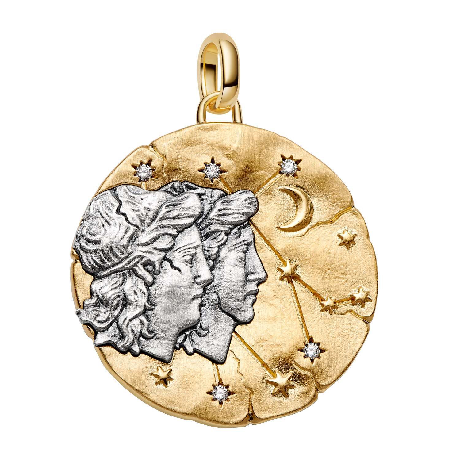 Pandora 765002C01 Medaillon-Charm Anhänger XL Sternzeichen Zwillinge