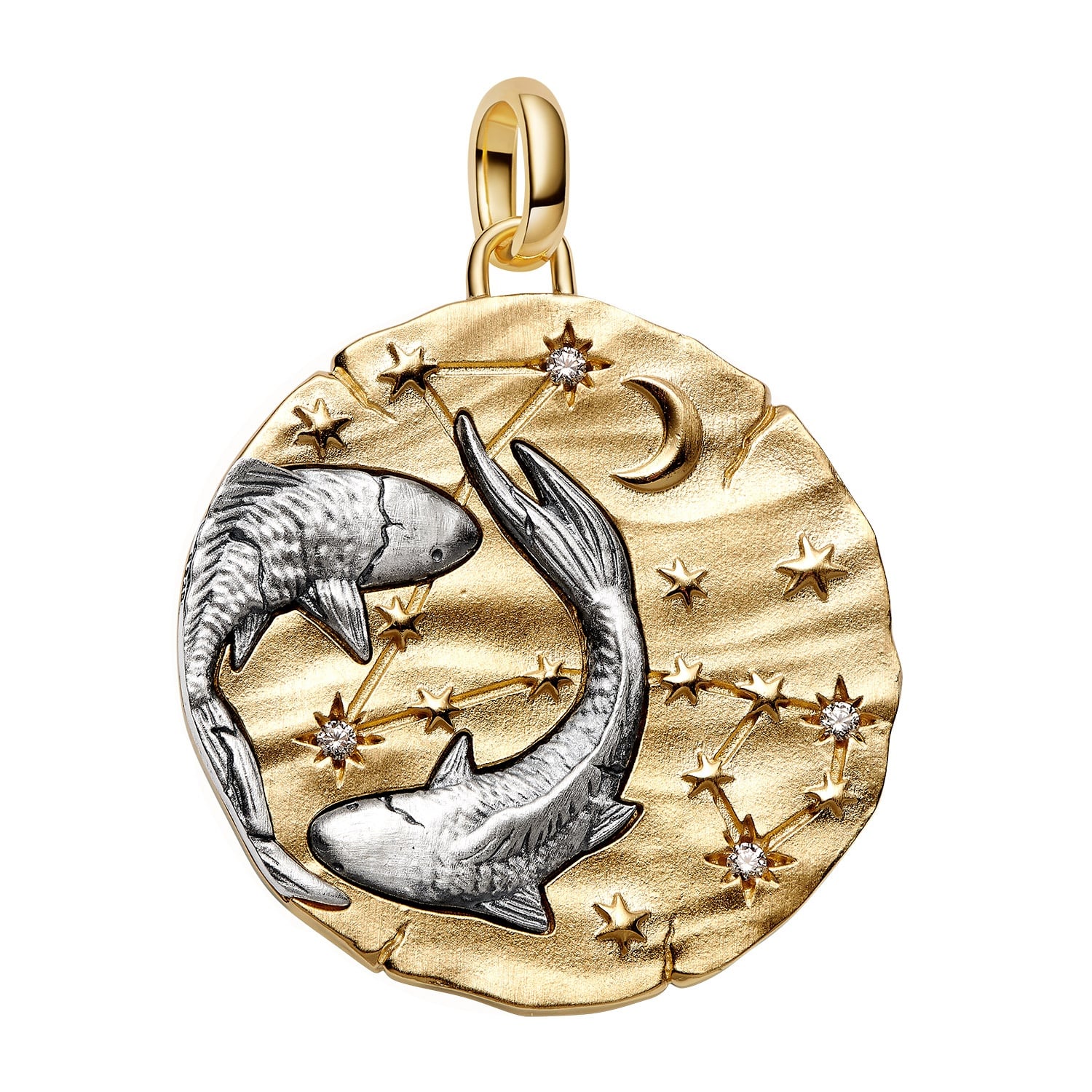 Pandora 765005C01 Medaillon-Charm Anhänger XL Sternzeichen Fische