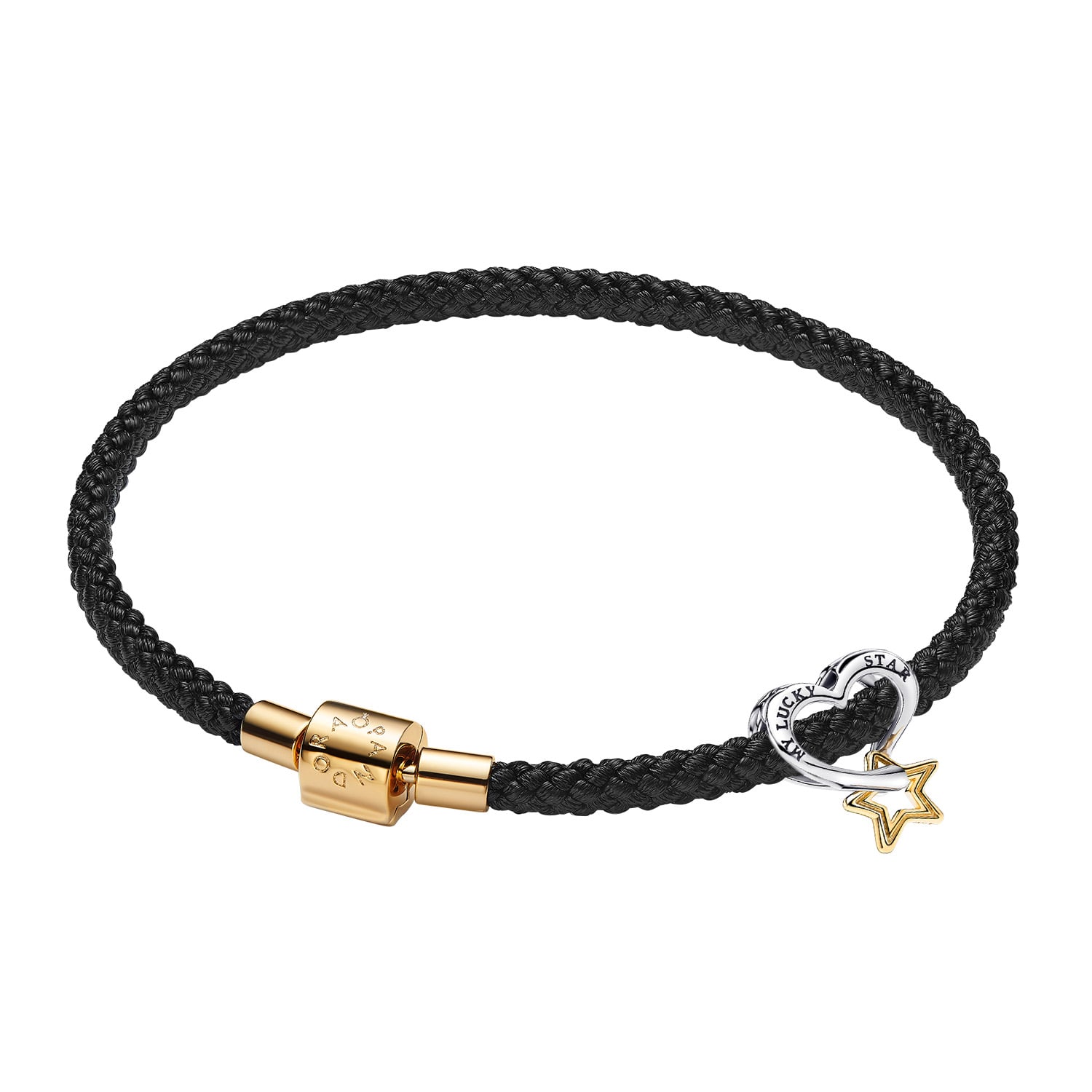 Pandora 31317 Damen-Armband Glücksstern Geschenk-Set Schwarz/Goldfarben