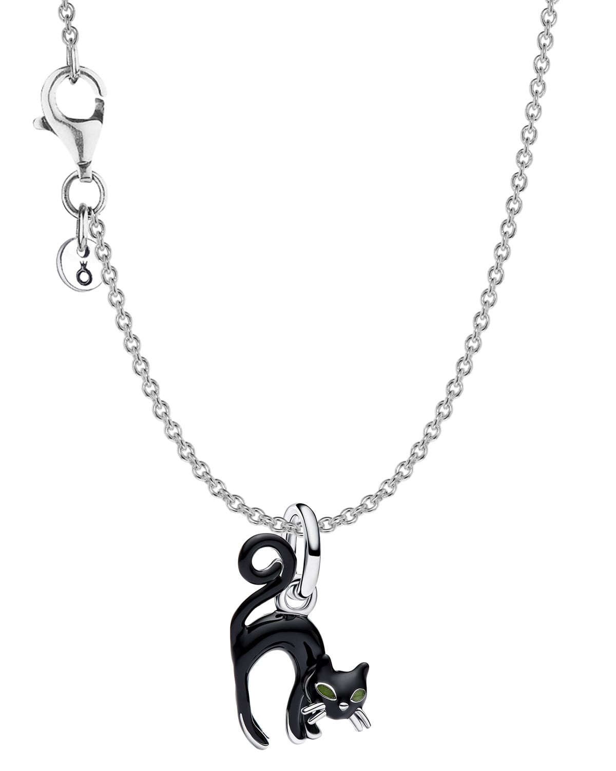 Pandora 31333 Damen-Halskette Schwarze Katze Geschenk-Set Silber