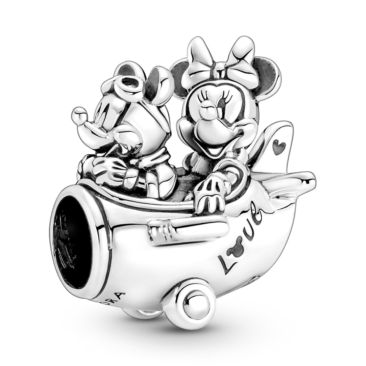 Pandora 790108C00 Silber Charm Disney Micky & Minnie Maus Flugzeug