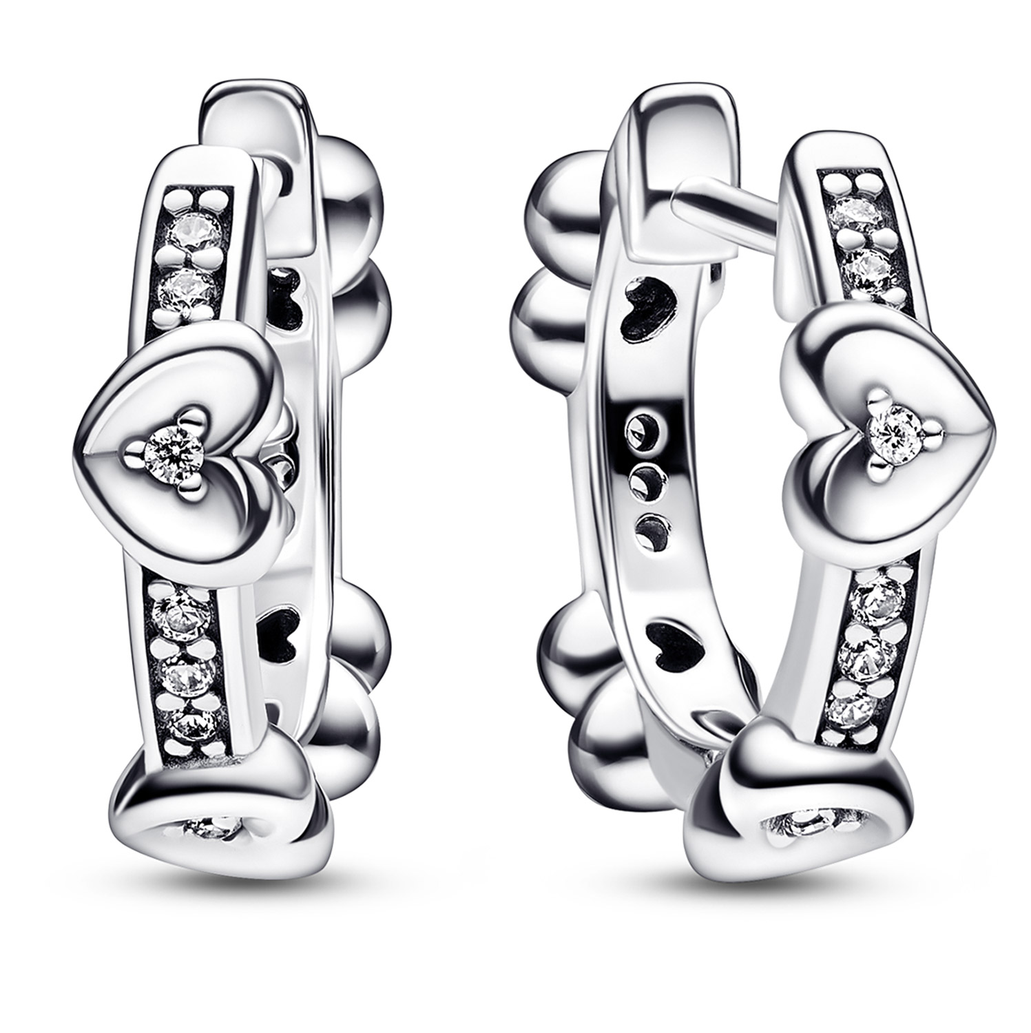 Pandora 292498C01 Women's Hoop Earrings Radiant Sparkling Hearts