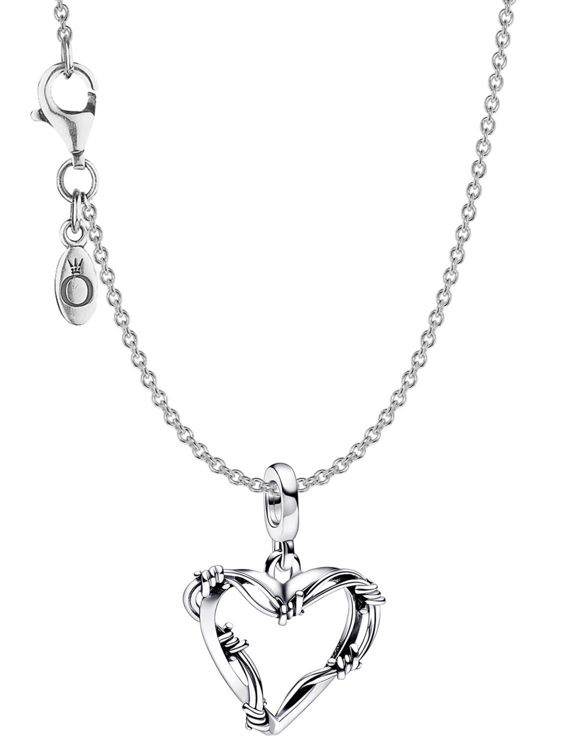 Pandora Damen-Halskette 925 Silber Collier Herz mit Stacheldraht 15082 •  uhrcenter