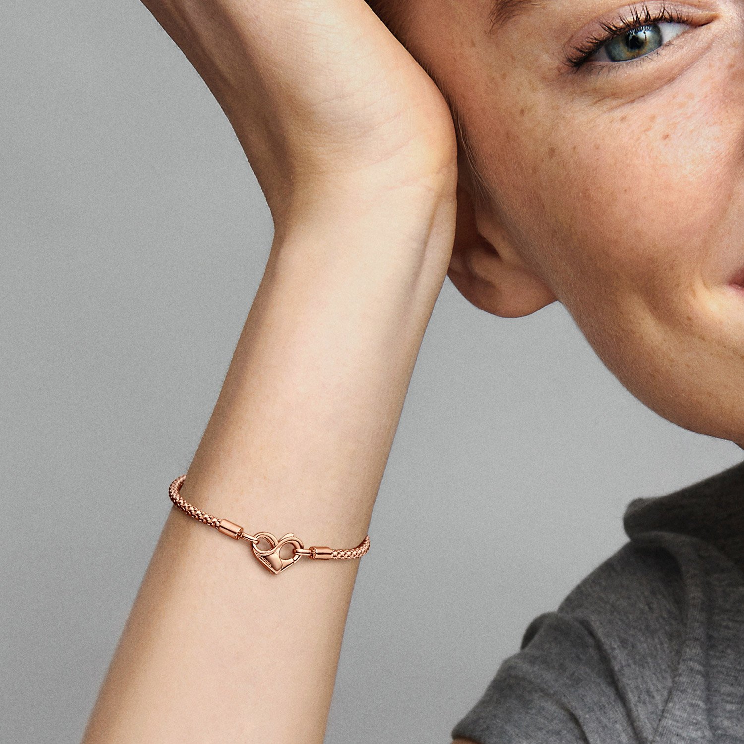 Pandora rose gold charm bracelet set discount