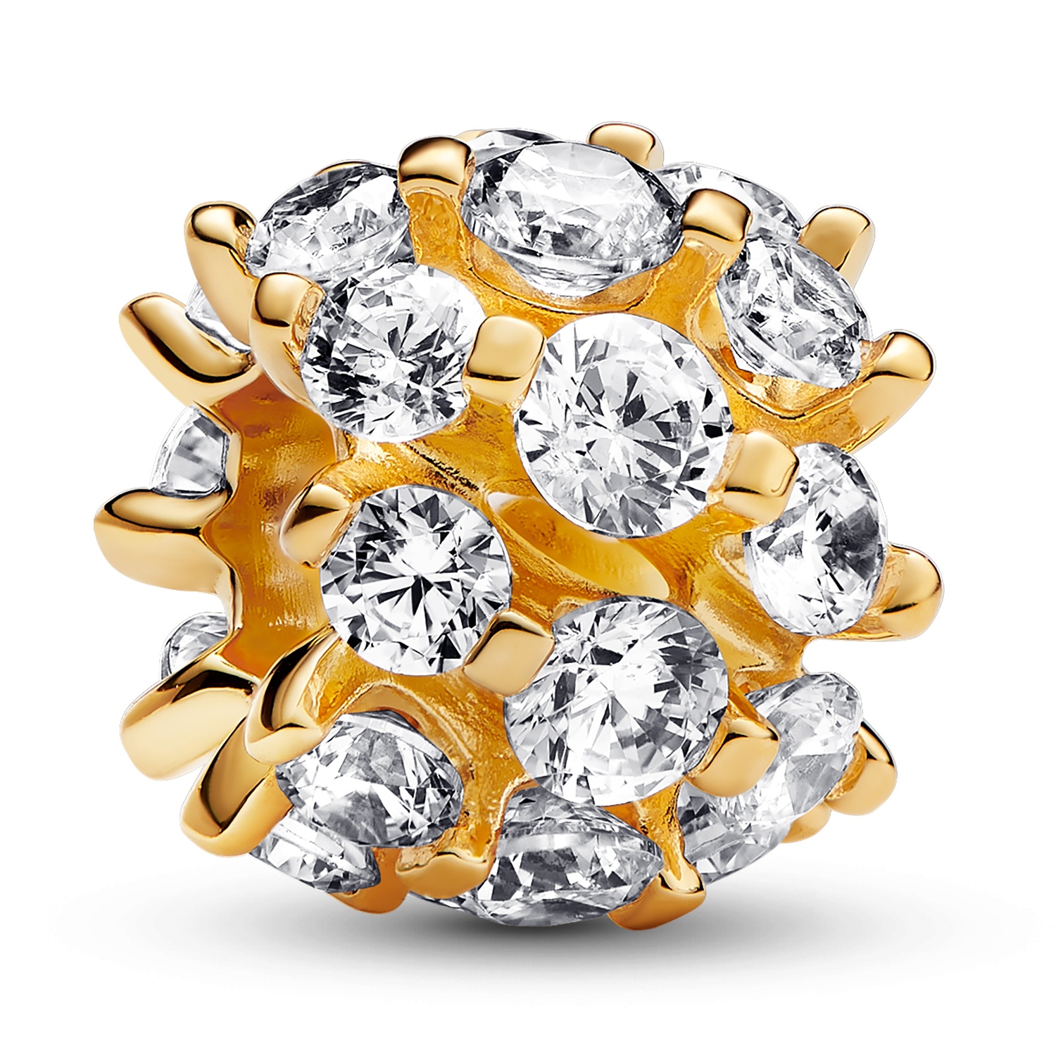 Pandora Funkelndes Rundes Charm Goldfarben 763234C01 • uhrcenter 