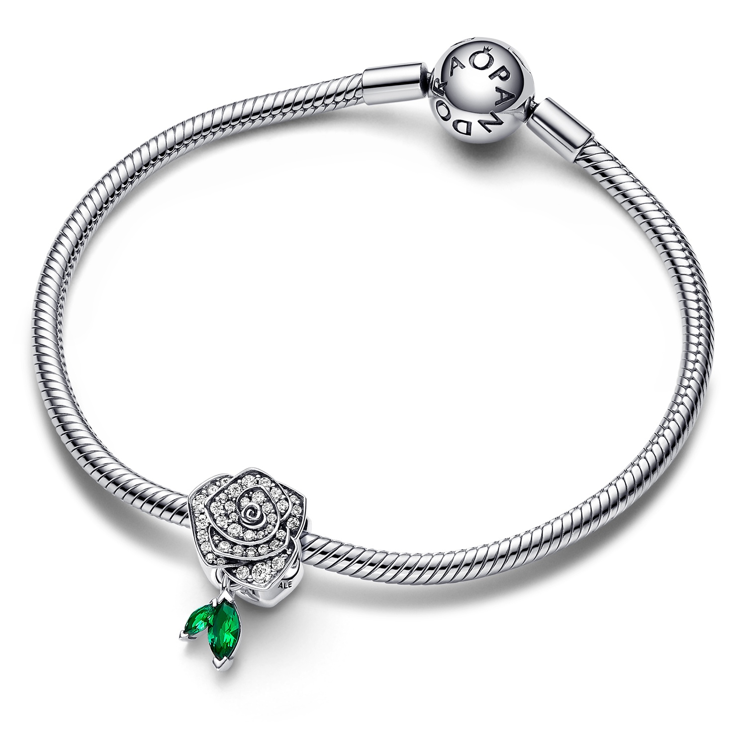 Pandora Silber-Charm Funkelnde Blühende Rose 793201C01 • uhrcenter