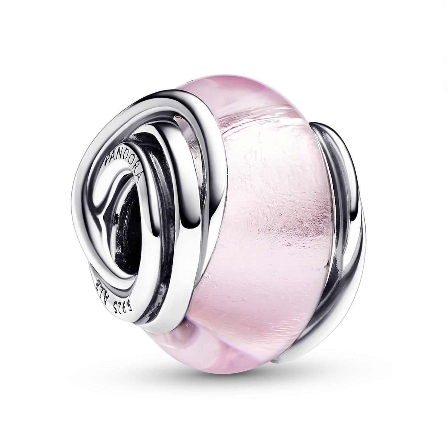 Pandora 793241C00 Charm Eingekreistes Pinkfarbenes Muranoglas