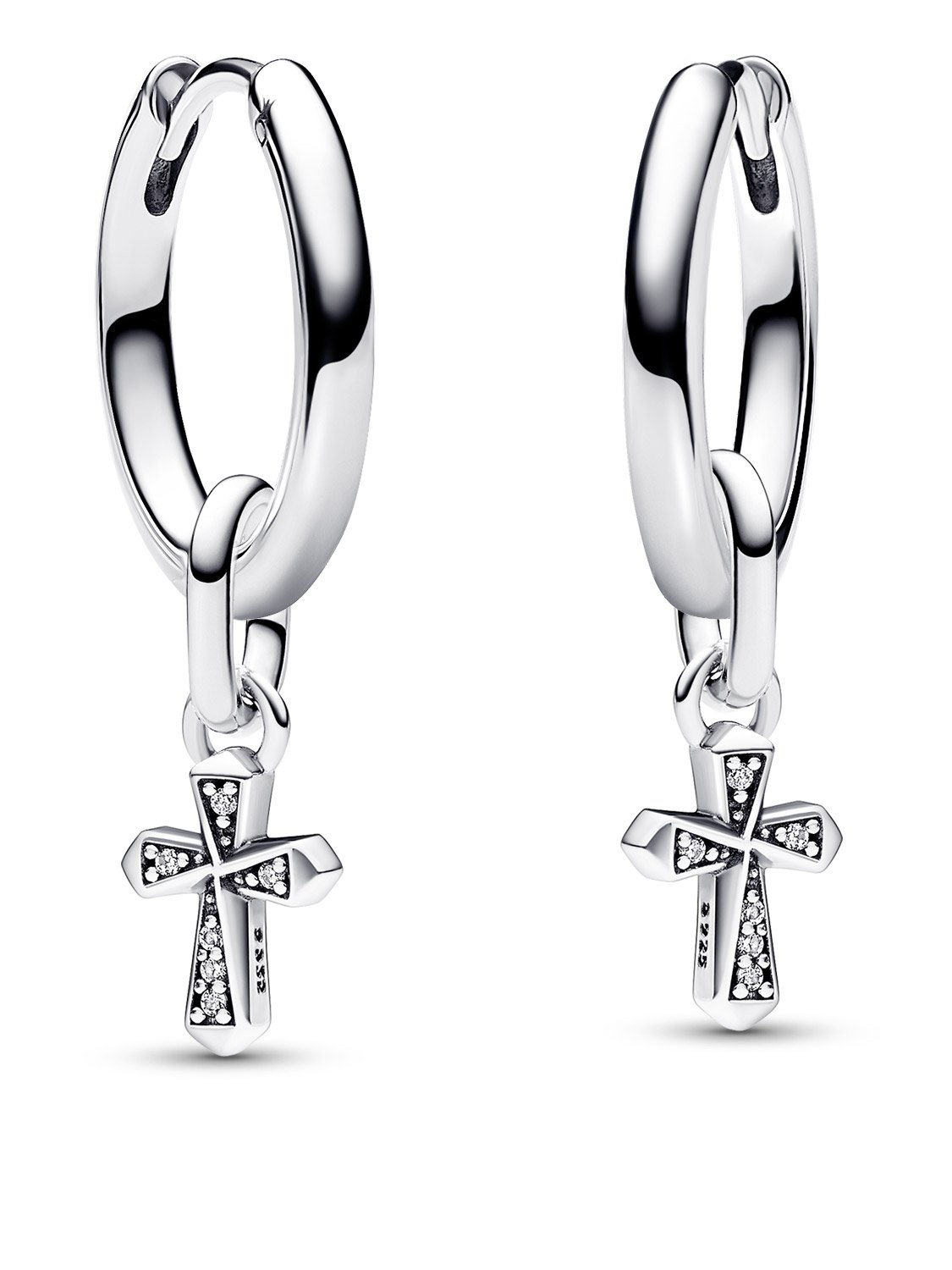 Pandora 68328 Damen Schmuck-Set Creolen Funkelndes Kreuz Silber