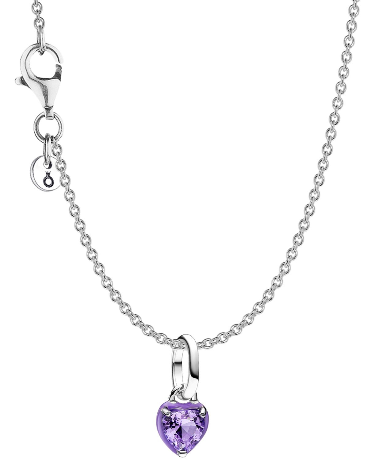 Pandora 68567 Damen-Halskette Silber Lila Chakra-Herz Set