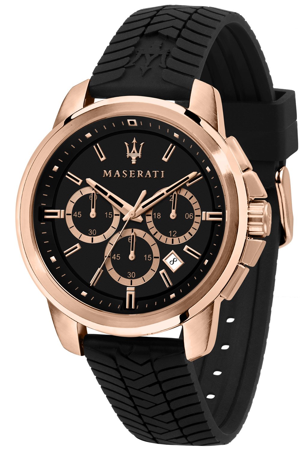 Maserati Herrenuhr Chronograph Successo schwarz/roségold R8871621012 •  uhrcenter | Chronographen