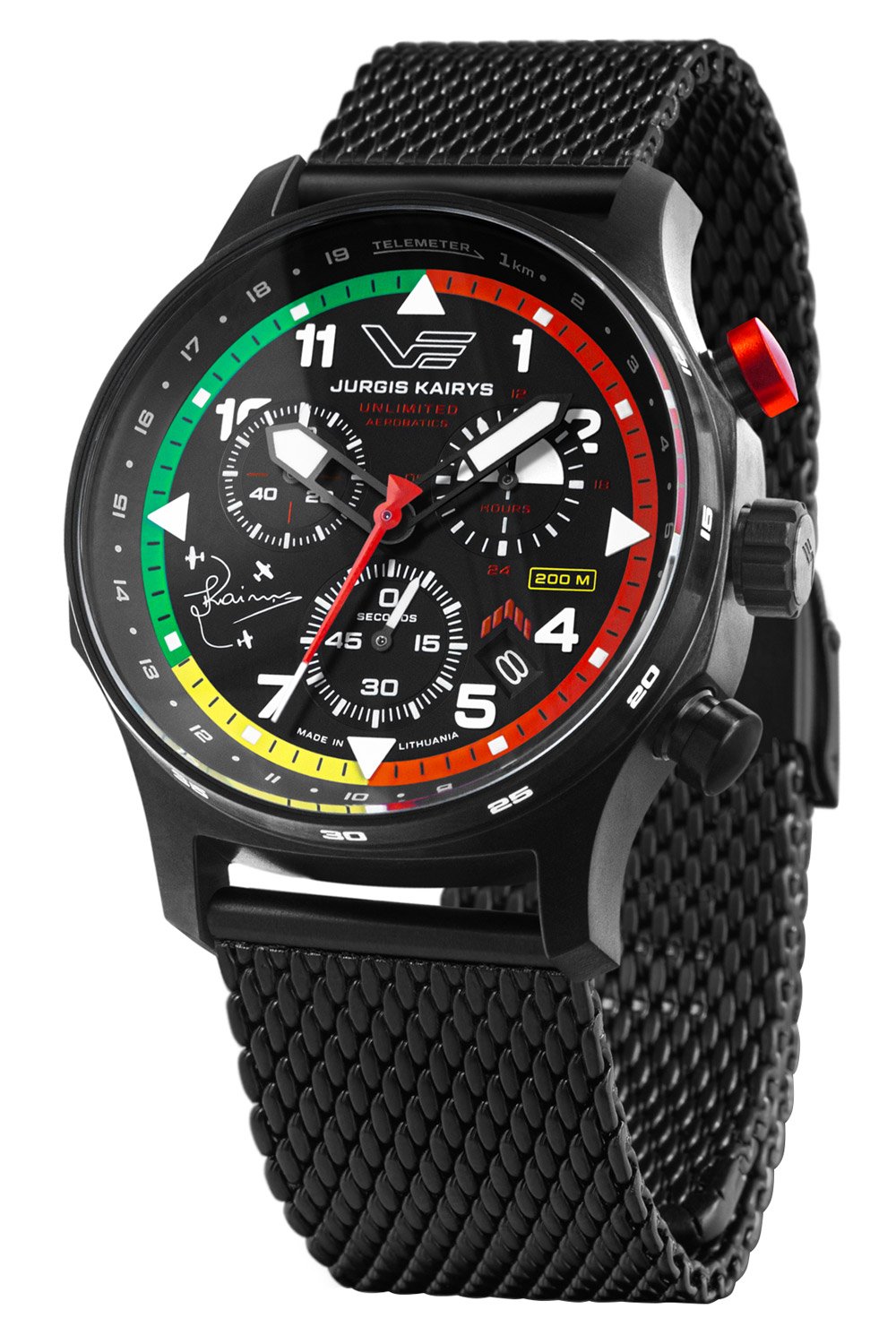 Vostok Europe VK68-592C775B Herrenuhr Jurgis Kairys Unlimited Aerobatics Schwarz