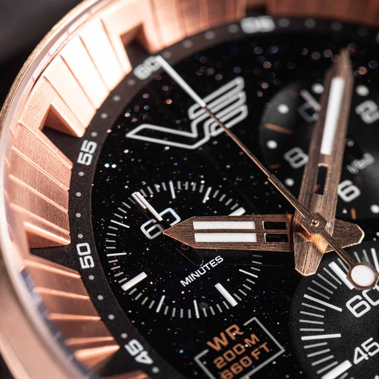 Vostok Europe Men's Watch Chronograph Solar Eclipse Black/Rose LE