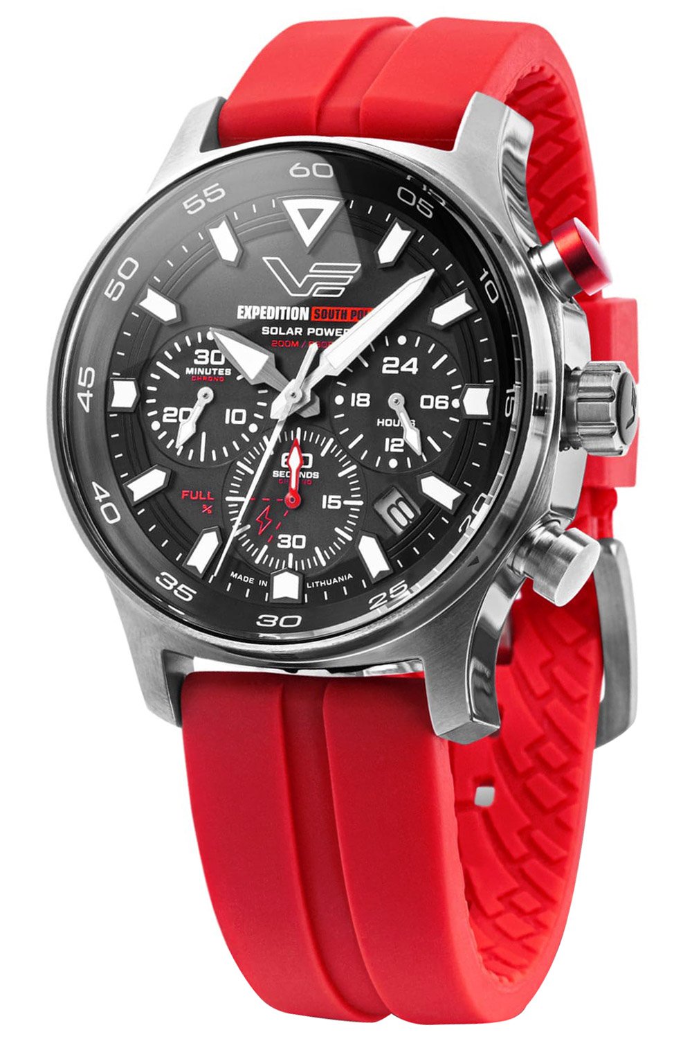 Vostok Europe VR42-592A761_RED Herrenuhr Solar Expedition South Pole Chronograph Rot