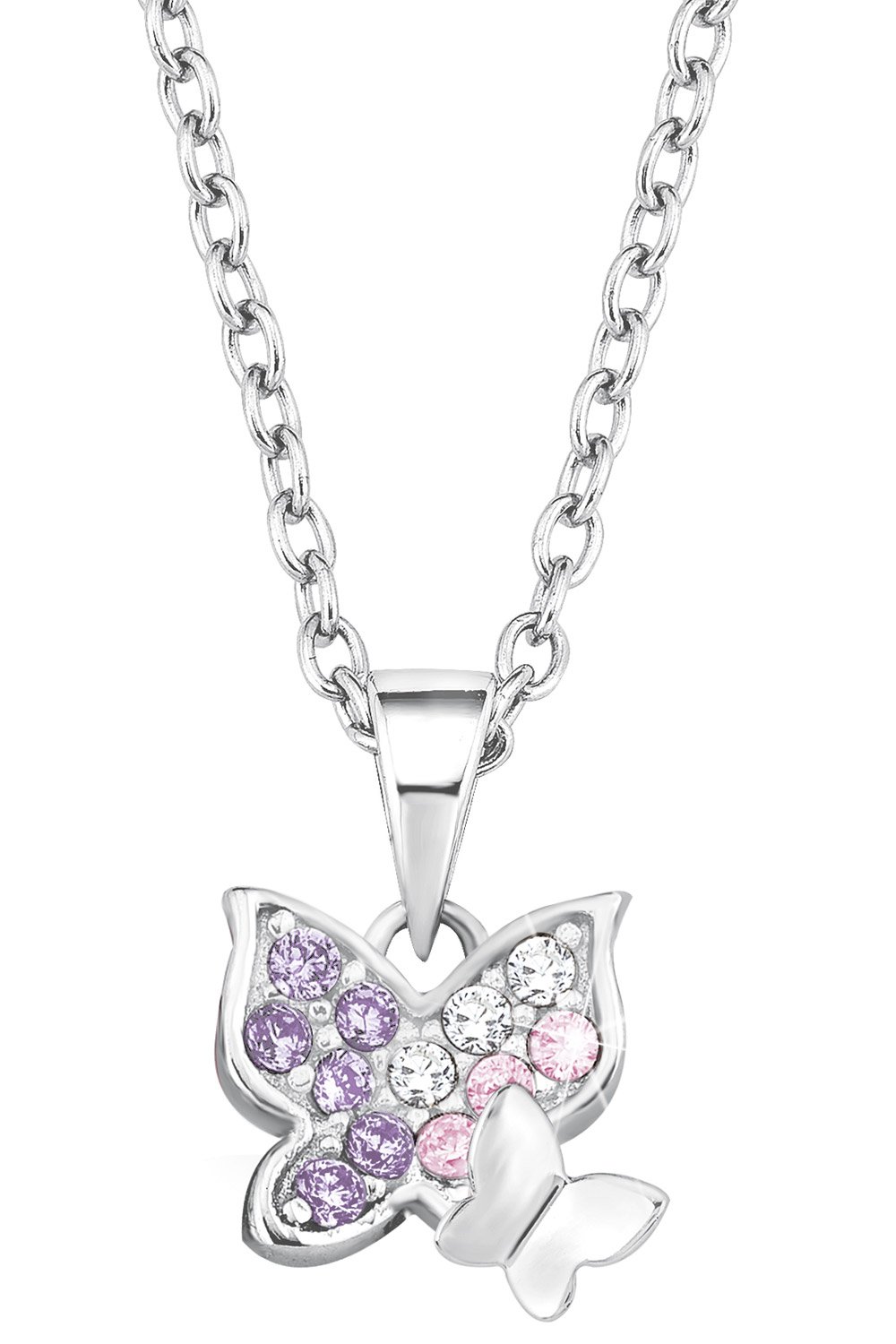 Prinzessin Lillifee Silber-Halskette für Kinder Schmetterlinge 2021103 •  uhrcenter