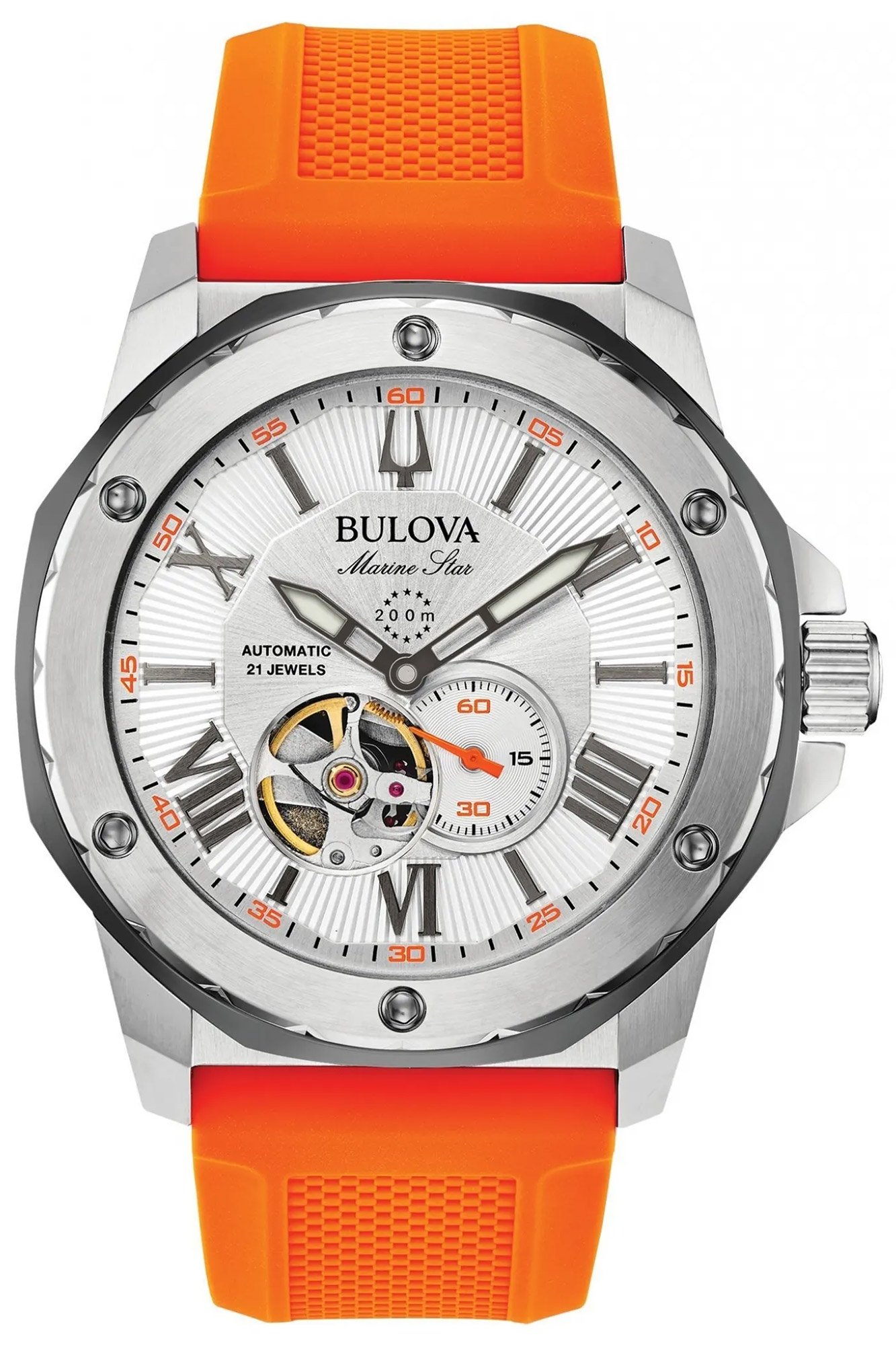 Bulova 98A226 Taucheruhr für Herren A Automatik Orange/Silberfarben