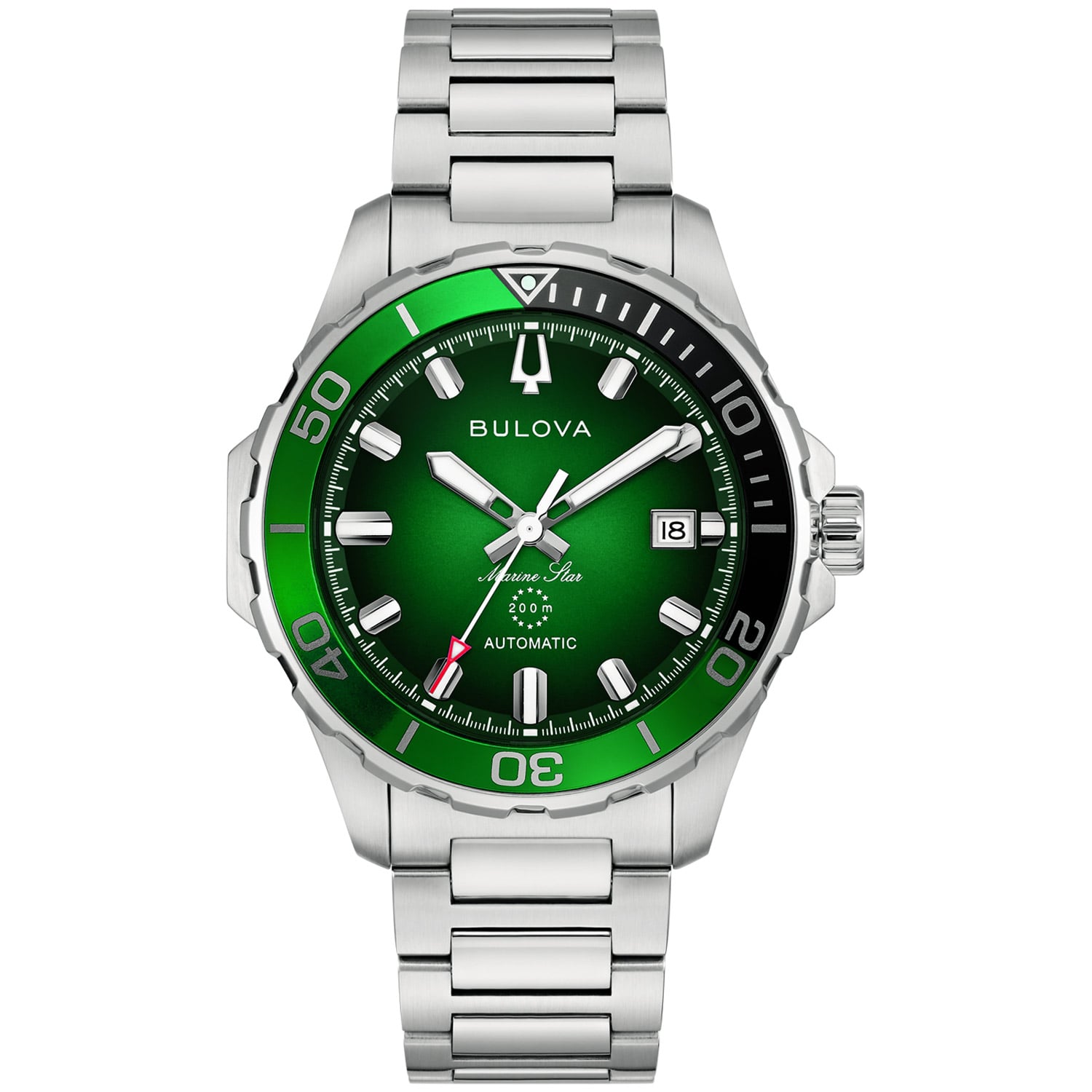 Bulova Bulova 98B466 Herrenuhr Automatik Marine Star Stahl/Grün