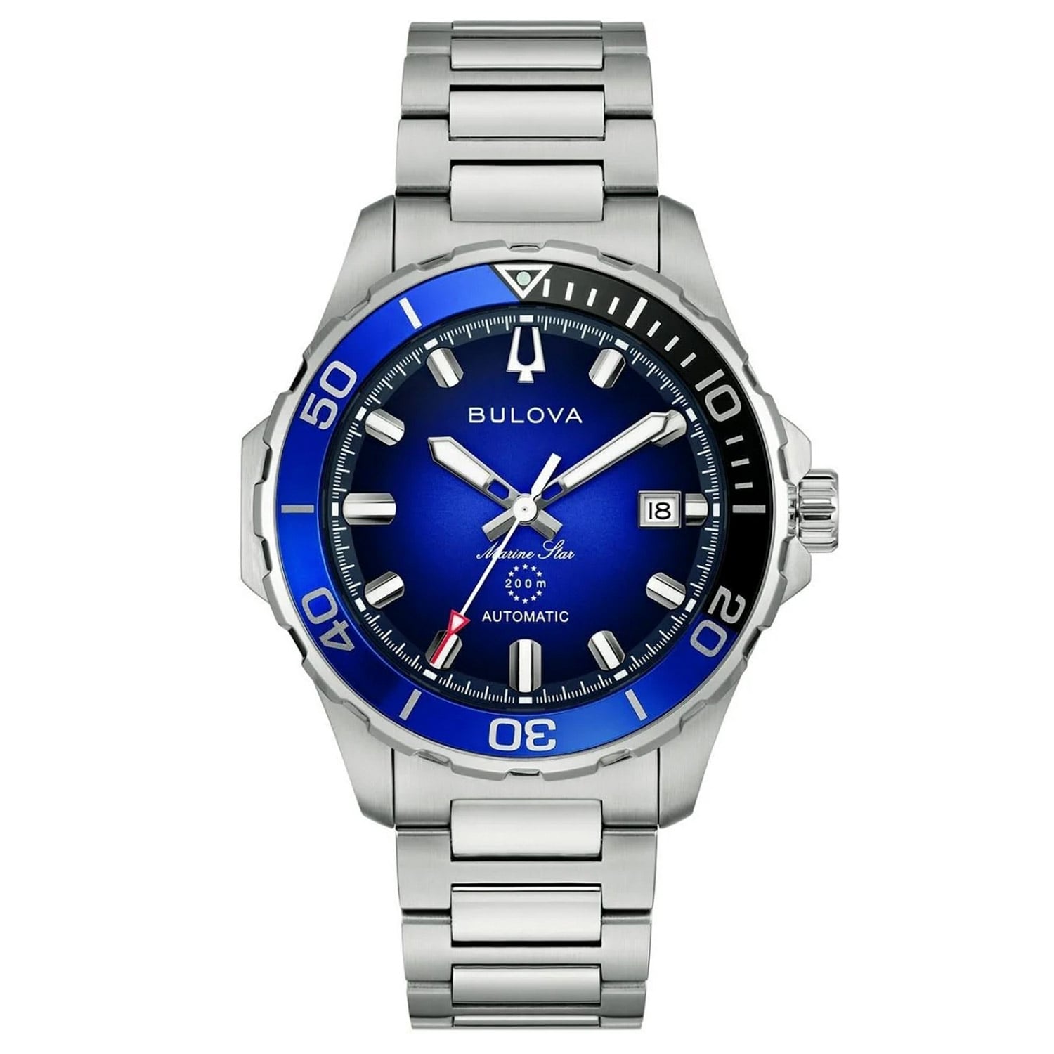 Bulova Bulova 98B471 Herren Automatikuhr Marine Star Stahl/Blau