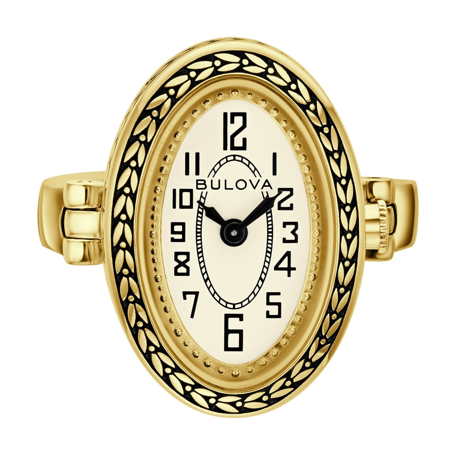 Bulova 97L188 Ringuhr Damenuhr für den Finger Goldfarben