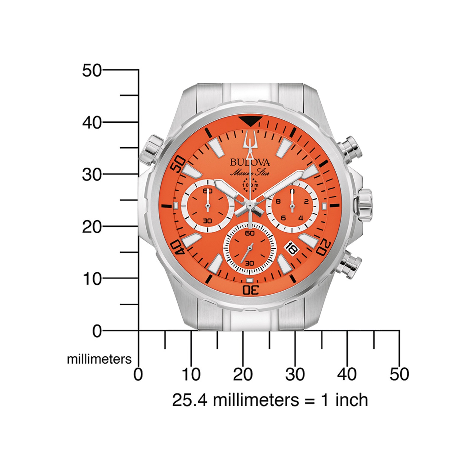 Bulova Chronograph for Men Marine Star Orange 96B395 uhrcenter