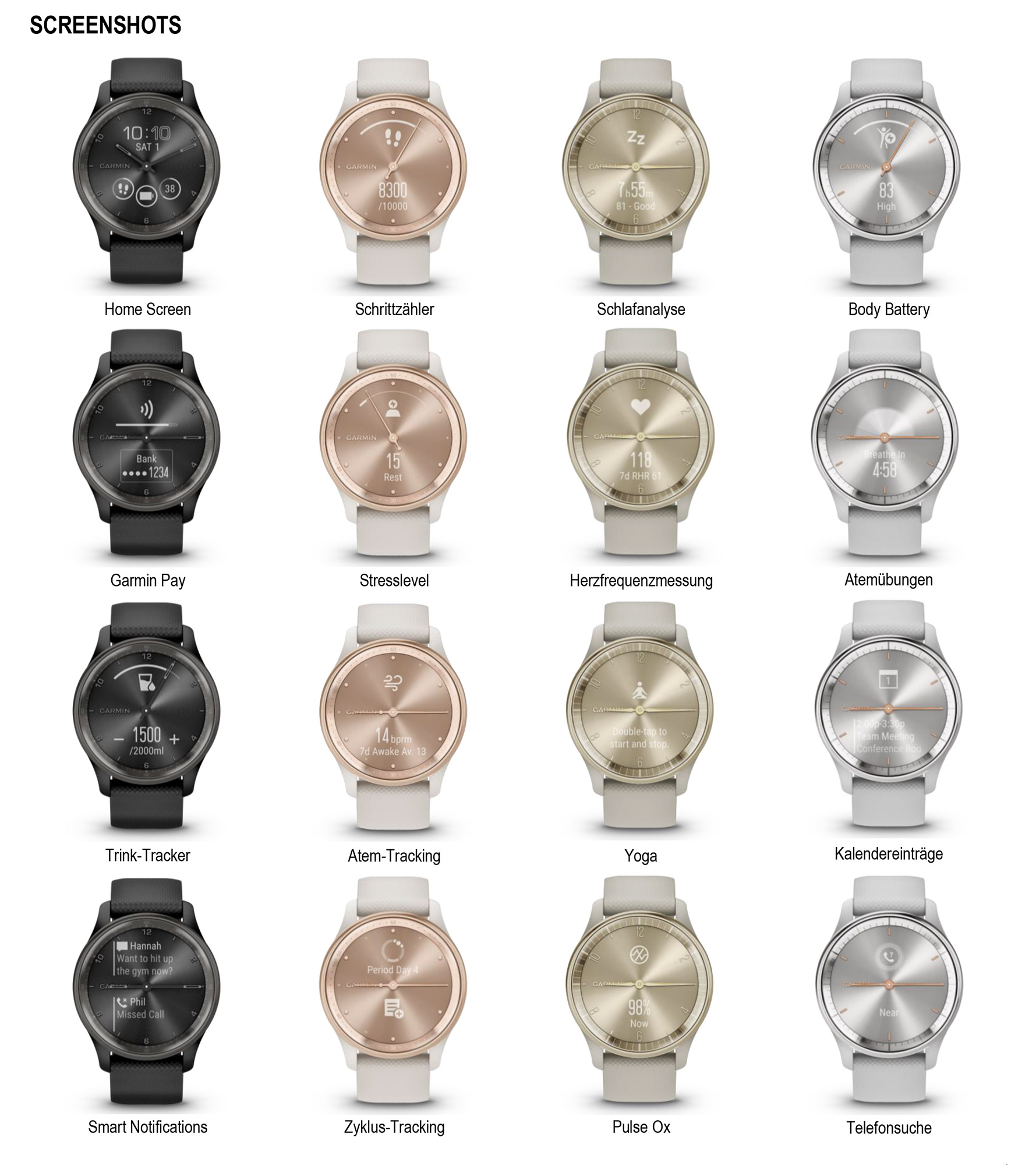 Garmin vivomove Trend Women's Smartwatch Pastel Brown/Cream Gold