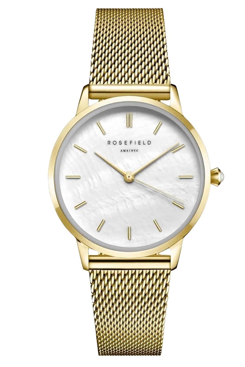 Rosefield RMGMG-R06 Damenuhr Pearl Edit Mesh Goldfarben Rosefield RMGMG-R06 Damenuhr Pearl Edit Mesh Goldfarben