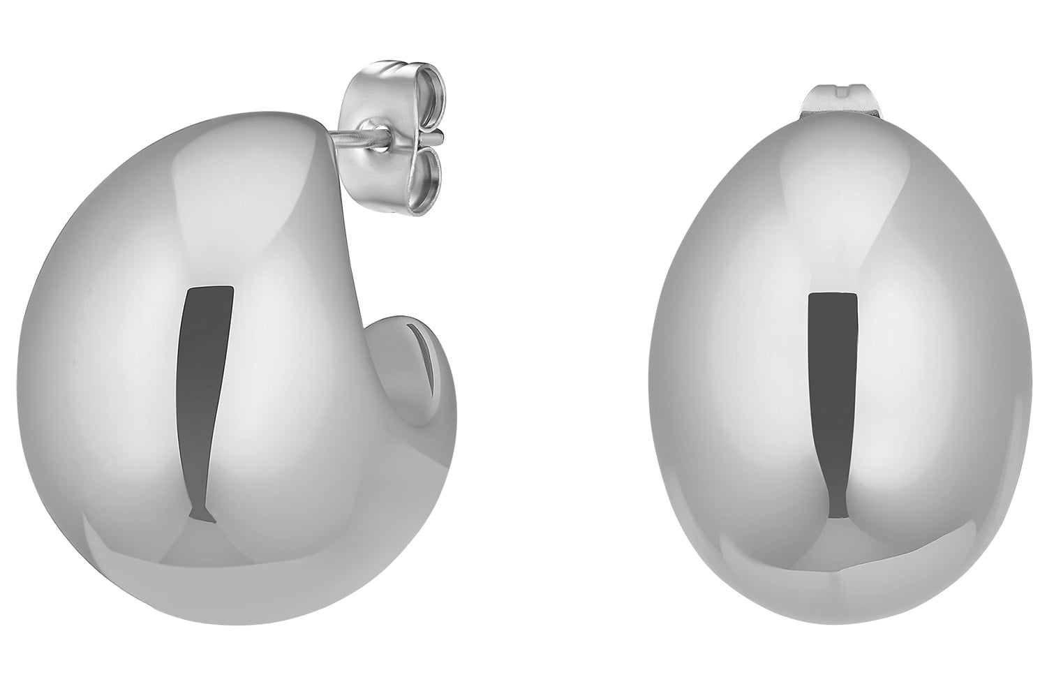 Rosefield JECMS-J982 Damen-Ohrringe Creolen Halbmond Silberfarben