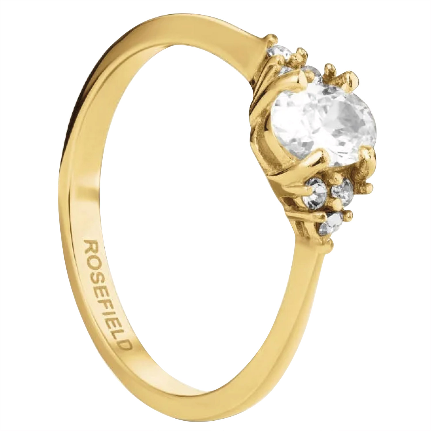 Rosefield JRVO Damenring Goldfarben Vintage Zirkonia