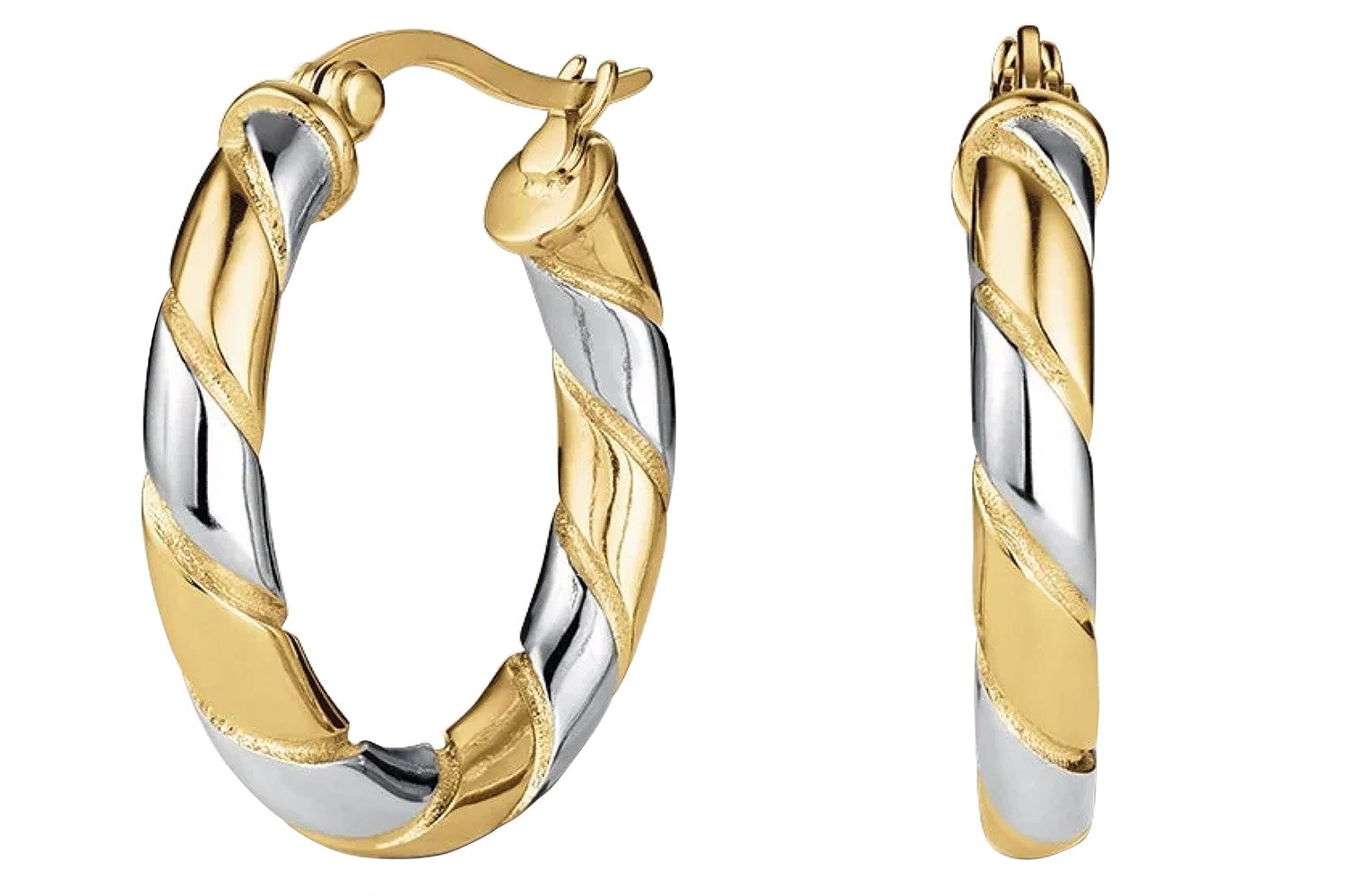 Rosefield JEDSG-J711 Damen-Ohrringe Creolen Duotone Swirl