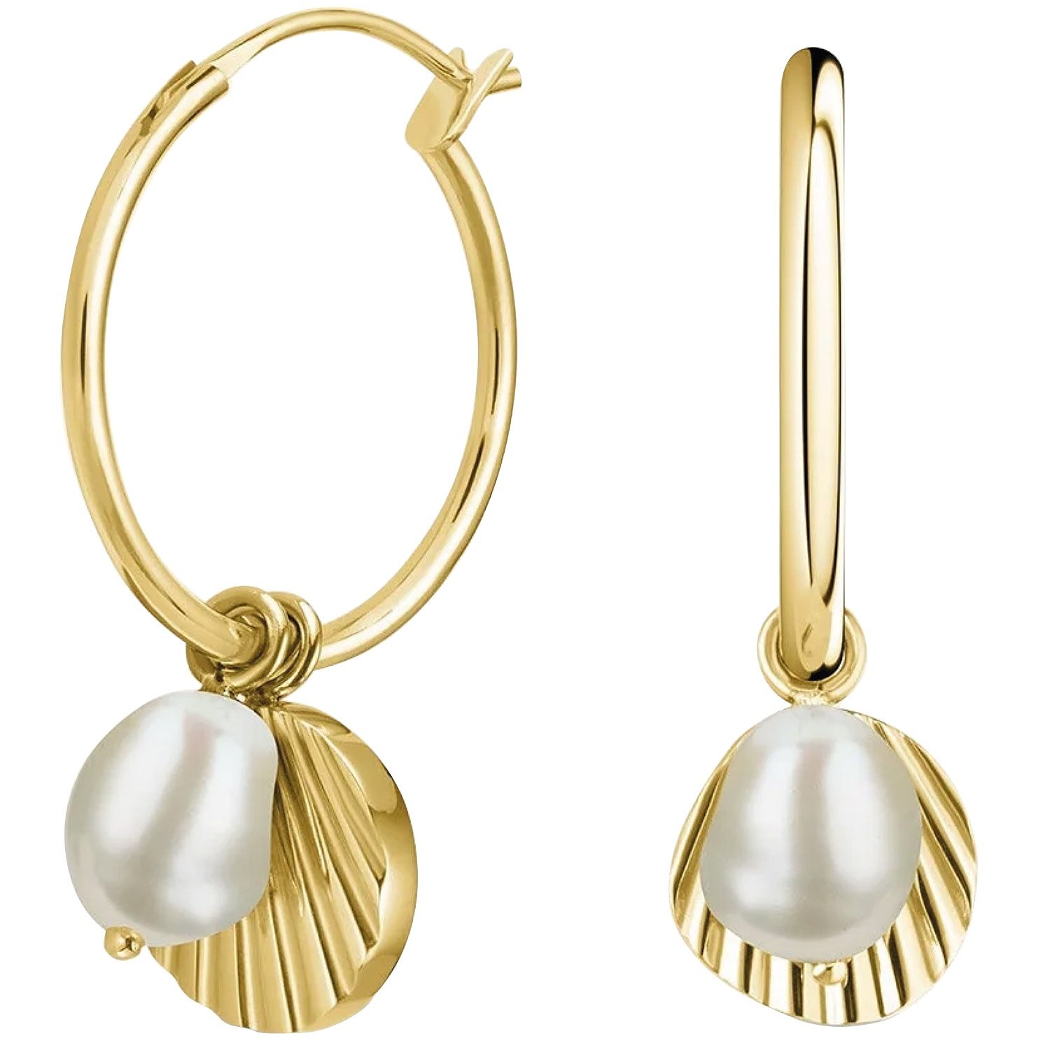 Rosefield JSPCEG-J173 Damen-Ohrringe Goldfarben Muschel & Perle