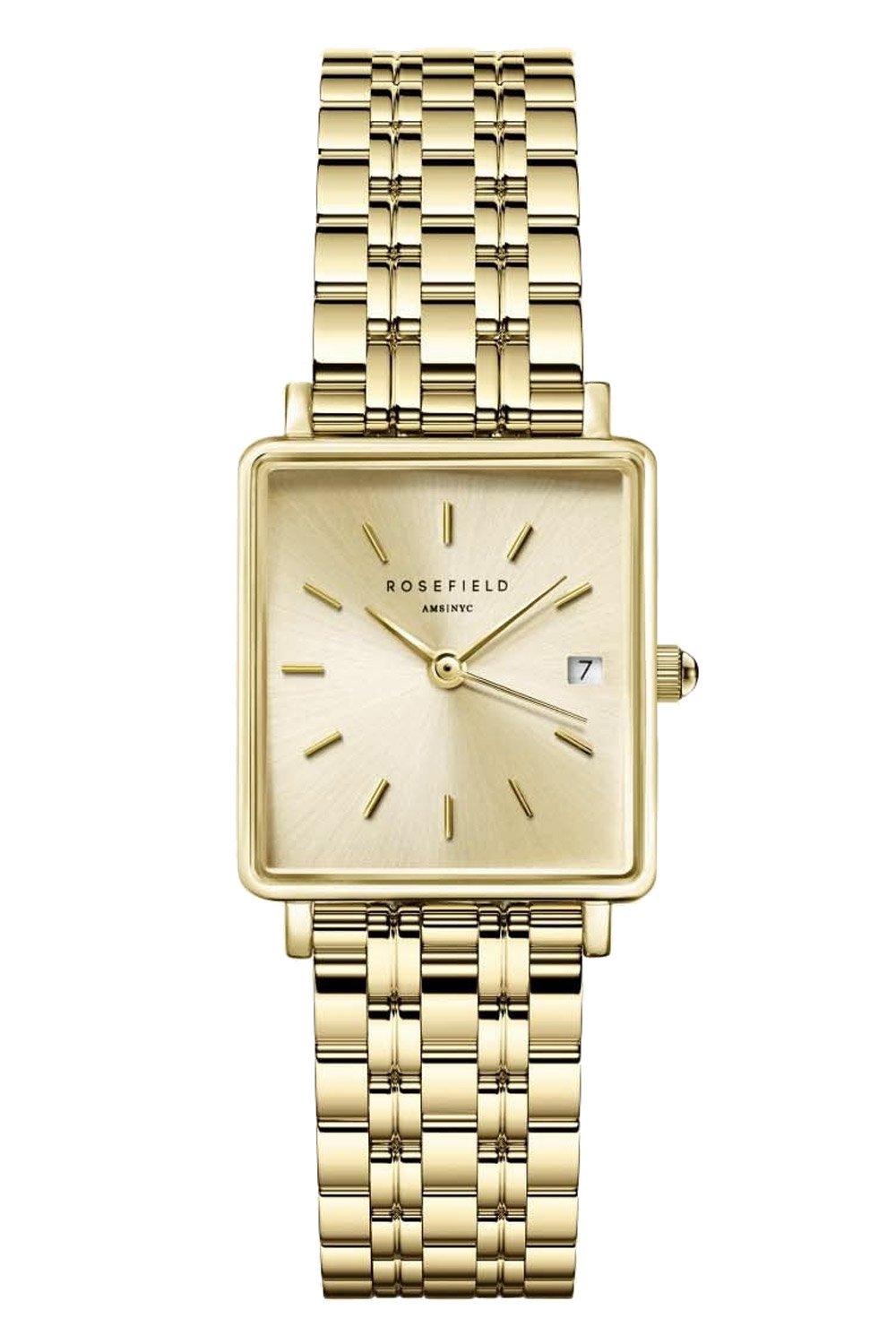 Rosefield QCGSG-Q048 Damenuhr Boxy XS Champagne
