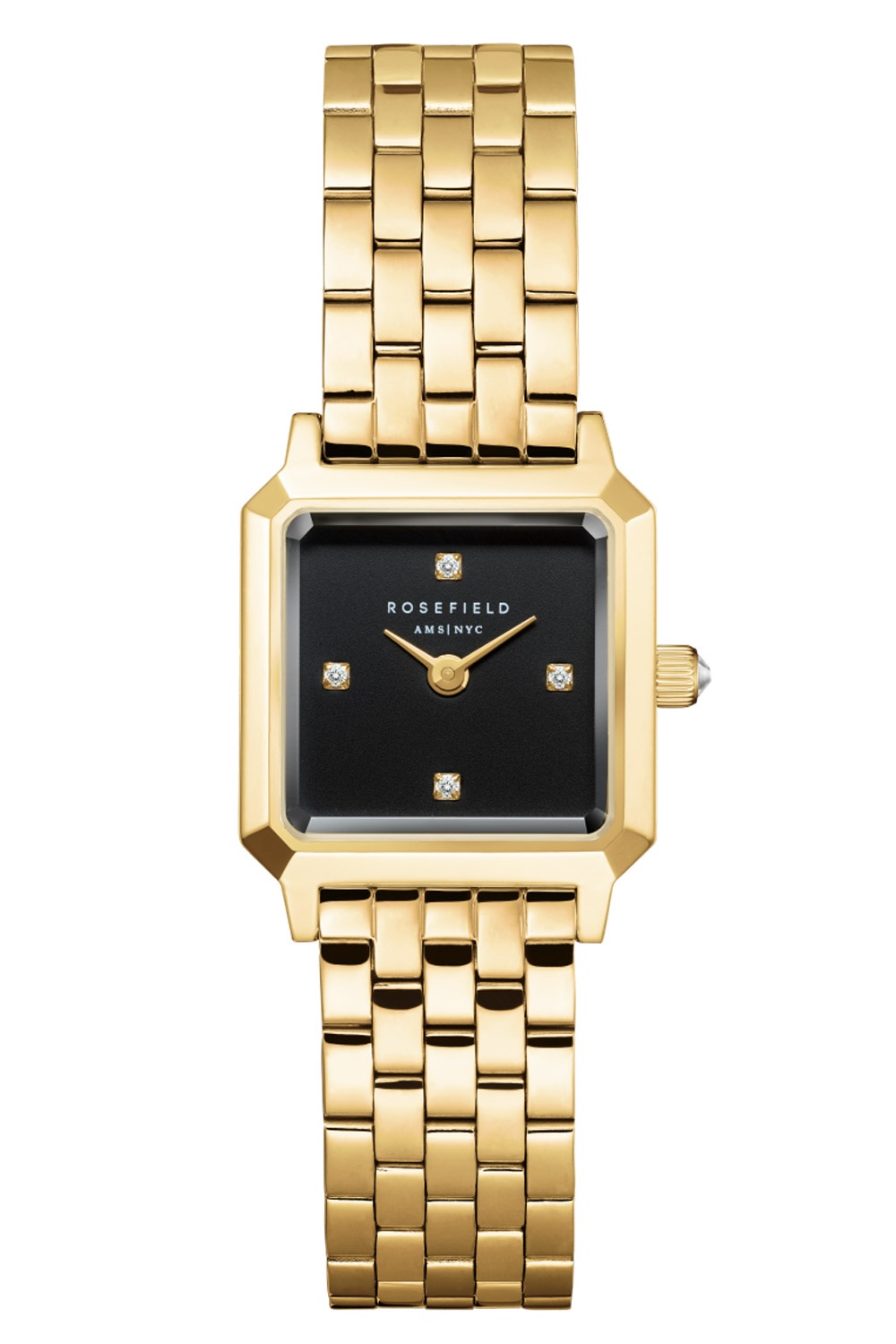 Rosefield BBGSG-B08 Damen-Armbanduhr Boxelle Goldfarben/Schwarz