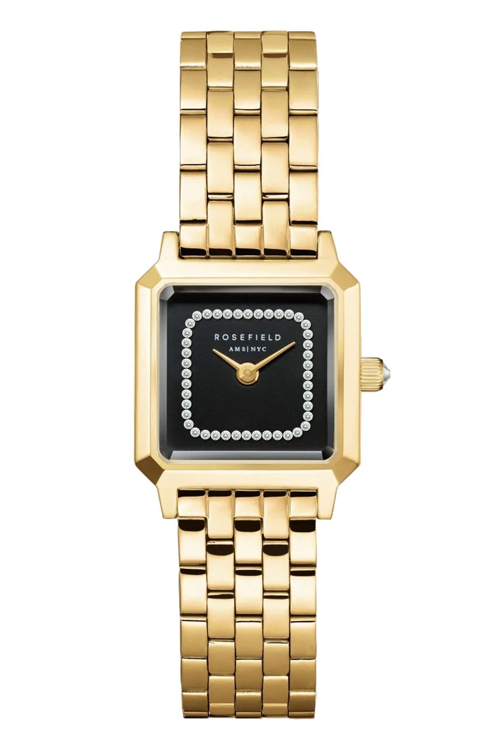 Rosefield BBGSG-B09 Damenuhr Boxelle Goldfarben mit Kristallen