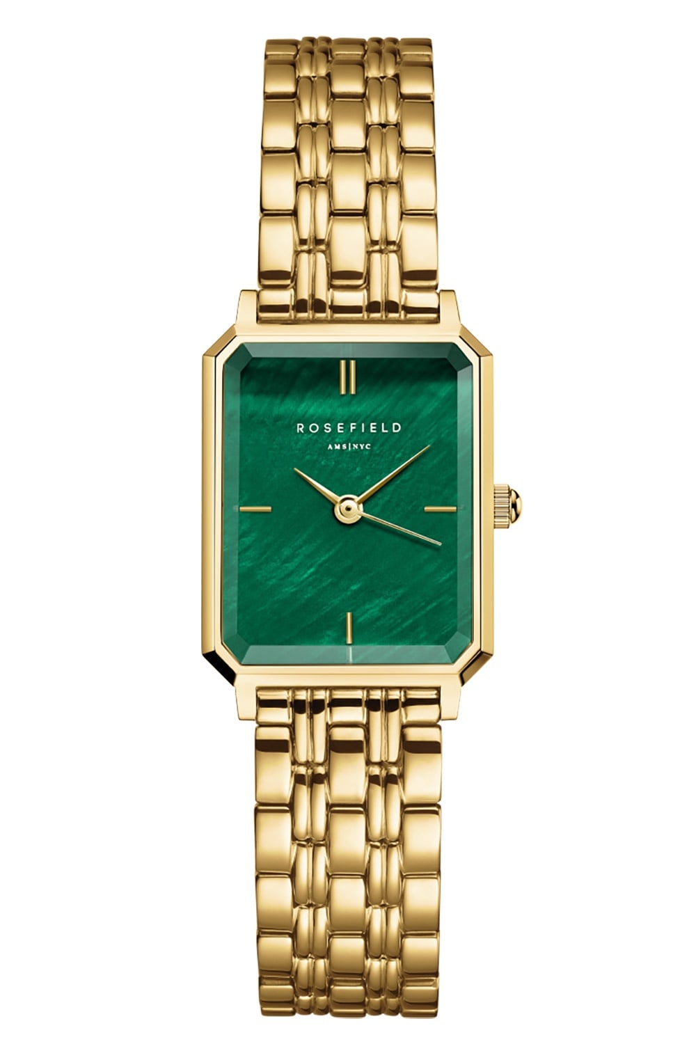 Rosefield OEGSG-O79 Damenuhr Octagon XS Smaragdgrün/Goldfarben