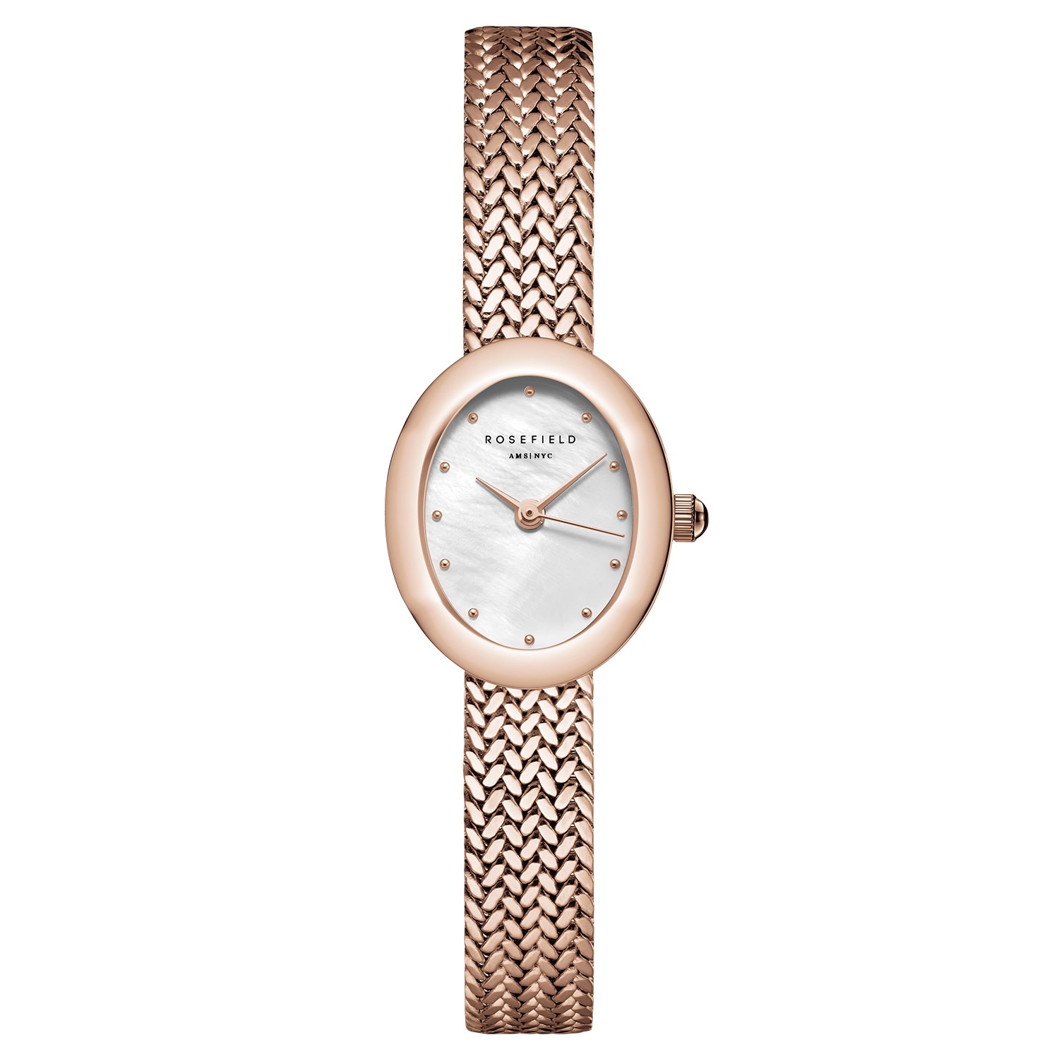 Rosefield Rosefield MWRMR M07 Damenuhr Mini Oval Mesh Roségoldfarben