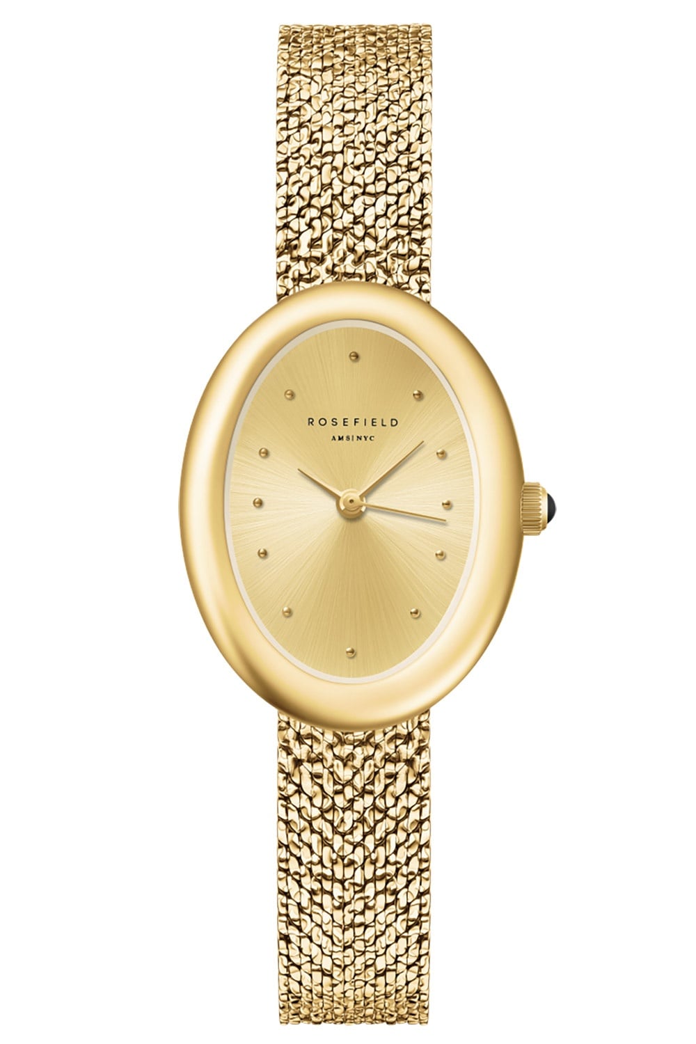 Rosefield OVGGMG-OV23 Damenarmbanduhr Oval Mesh Goldfarben
