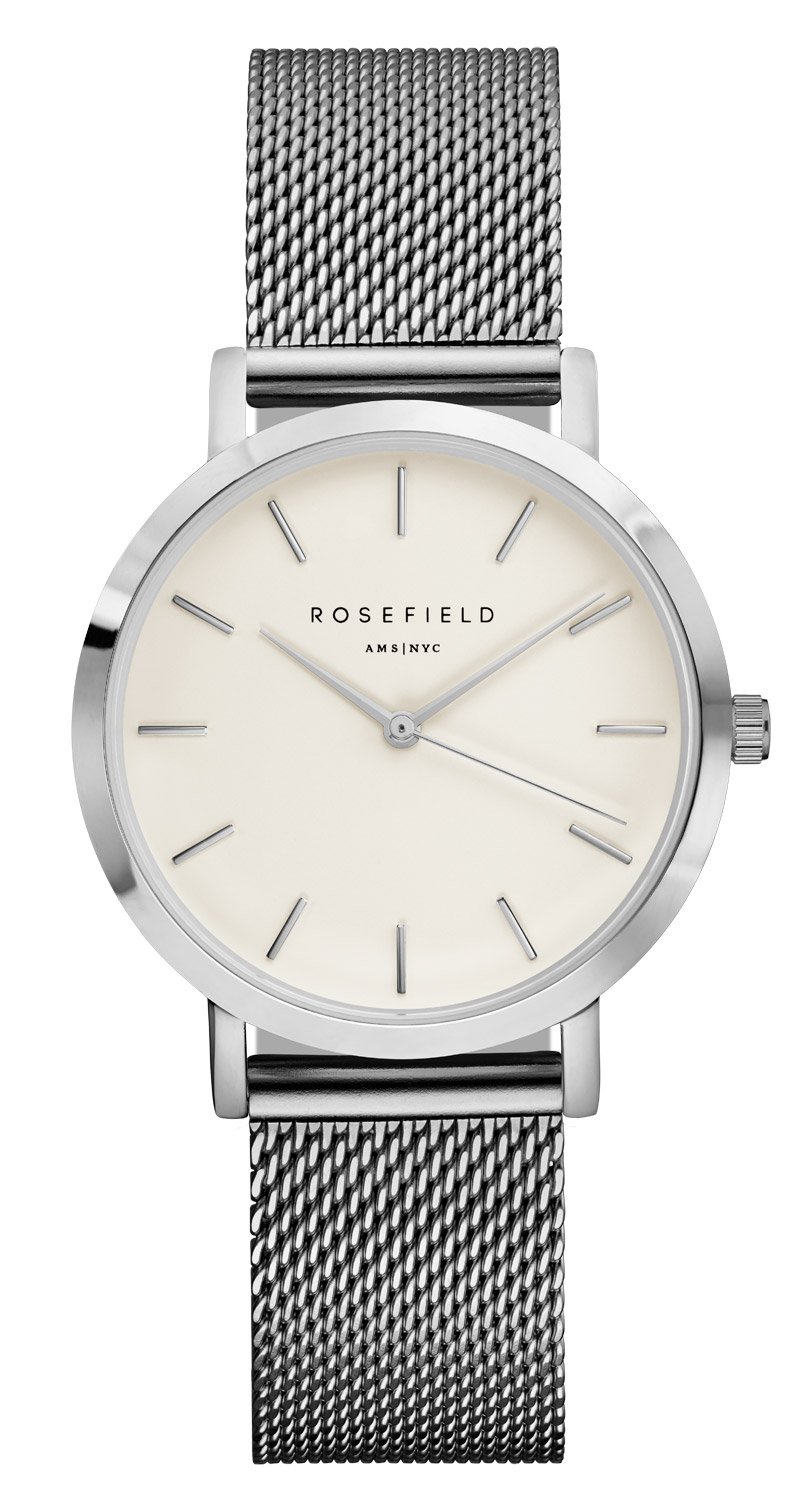 Rosefield TWS-T52 Damenuhr Quarz Tribeca mit Meshband Silberfarben