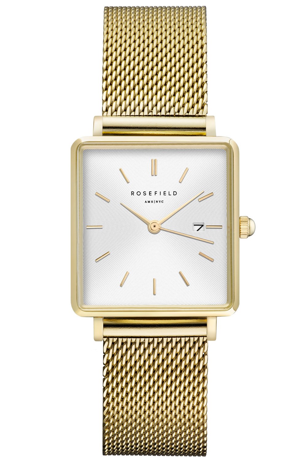 Rosefield QWSG-Q03 Damenuhr Boxy Gold Mesh Medium