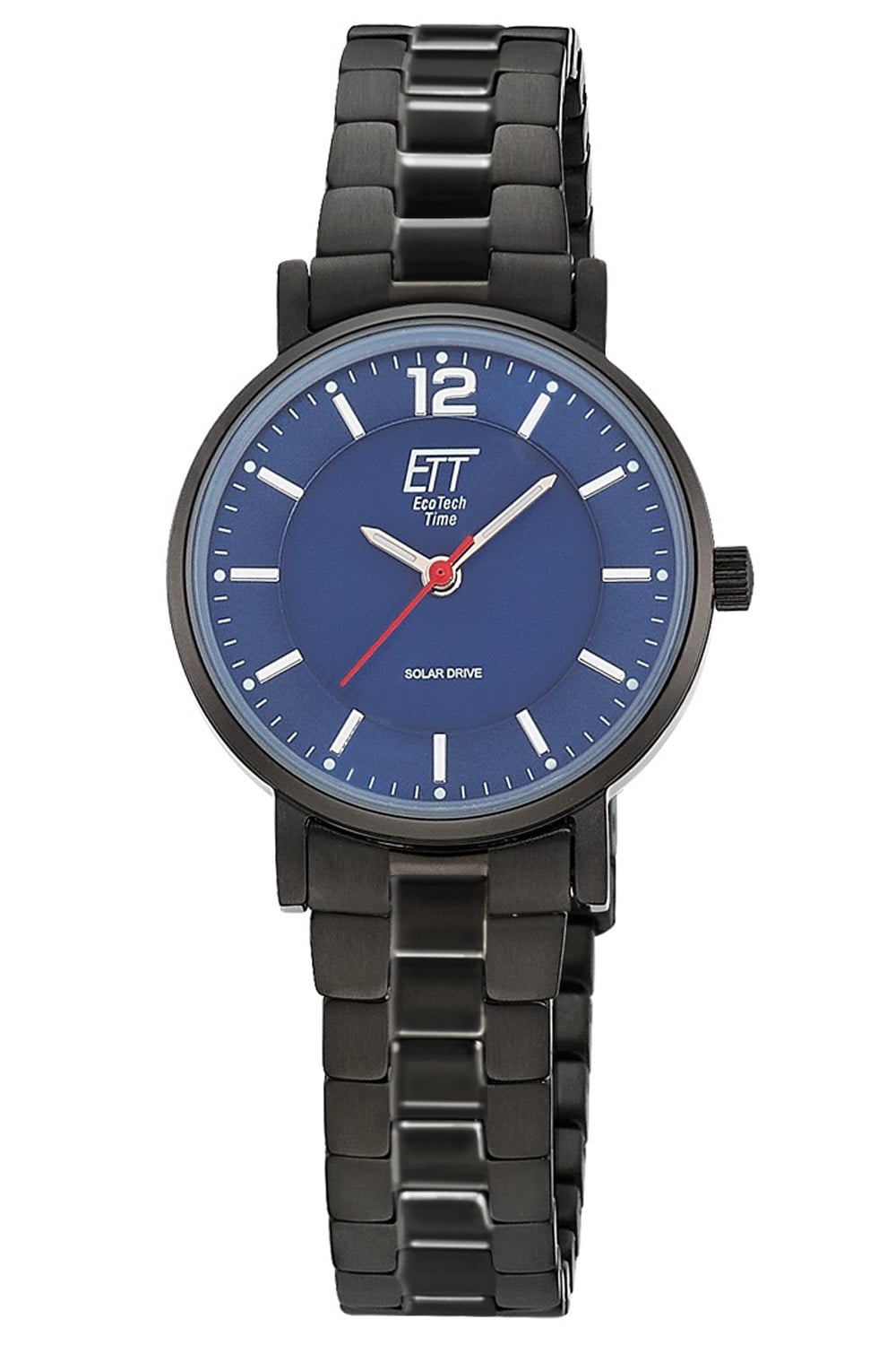 ETT Eco Tech Time ETT Eco Tech Time ELS 12167 31M Damen Solaruhr Stahl Schwarz/Blau