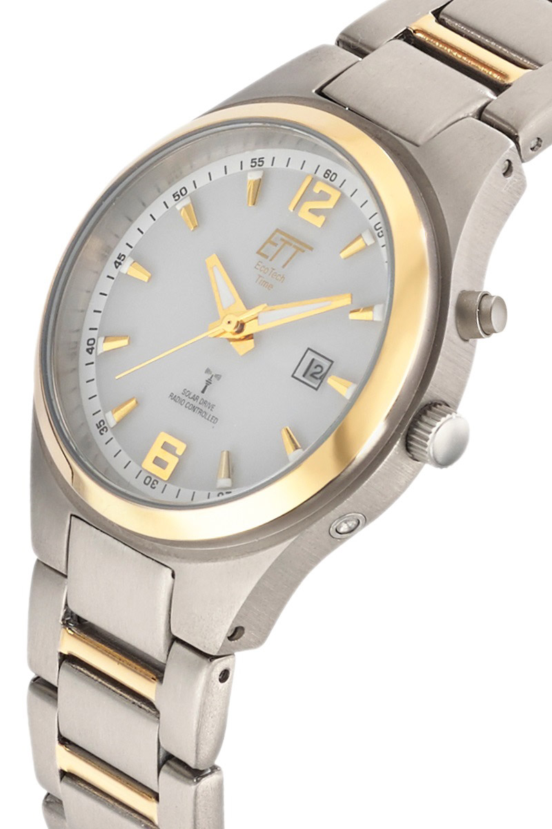 ETT Eco Damen-Armbanduhr Time Bicolor Funk-Solar Titan Everest ELT-11437-10M • uhrcenter Tech