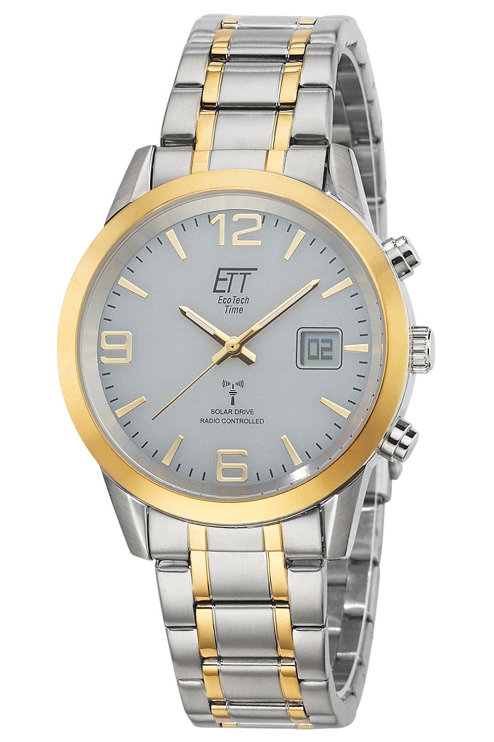 ETT Eco Tech Time EGS-11501-42M Funk-Solar Herren-Armbanduhr Basic Bicolor