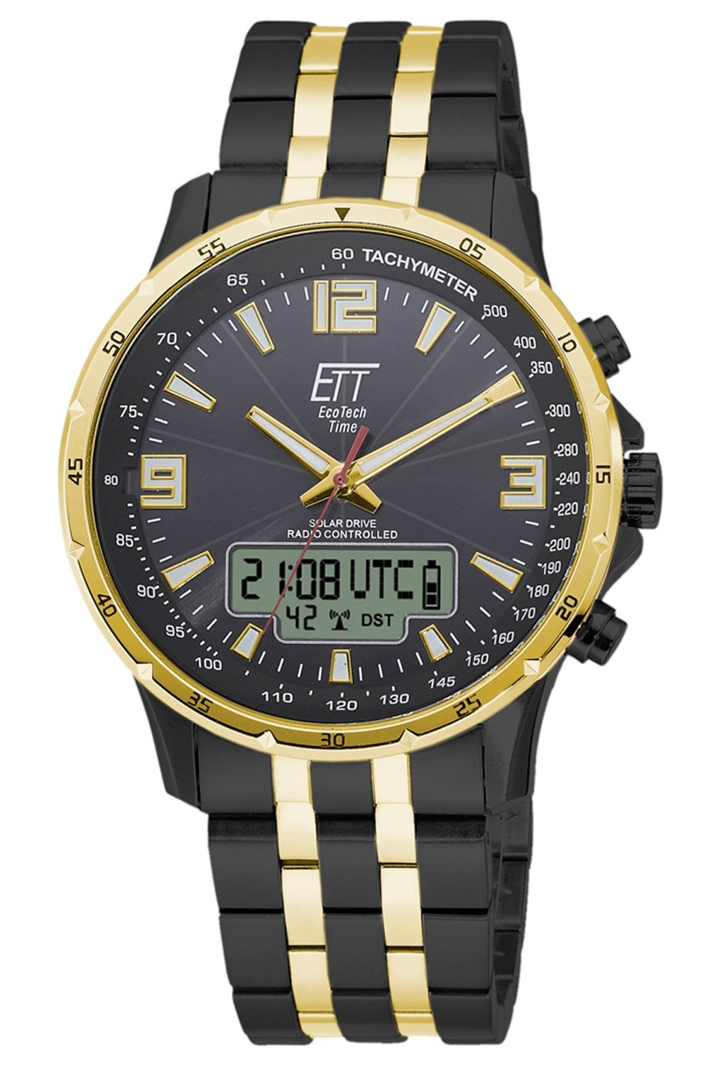 EGS-11567-21M Schwarz/Gold • Herrenuhr Arctica ETT Funk-Solar Professional Time Eco uhrcenter Tech