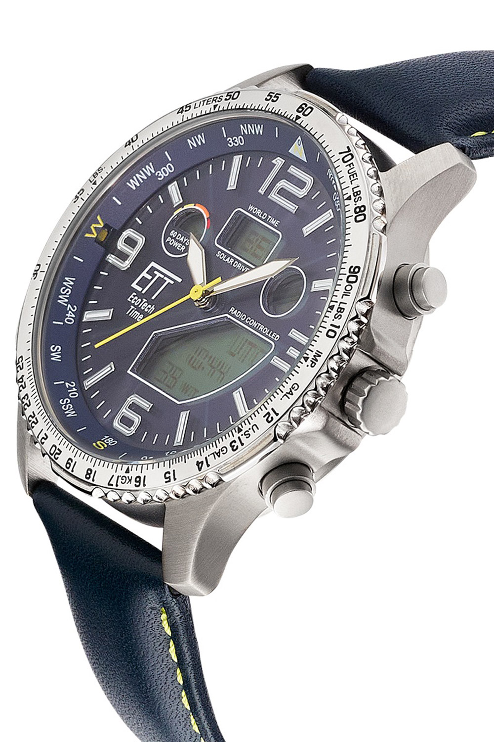 ETT Eco Tech Time Worldtimer • Radio-Controlled Blue Watch uhrcenter Solar Men\'s EGT-11574-31L
