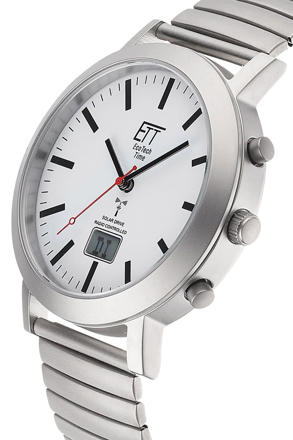 ETT Eco Tech Time Station • EGS Zugband Watch -11580-11M uhrcenter Funk-Solar mit Herren-Armbanduhr