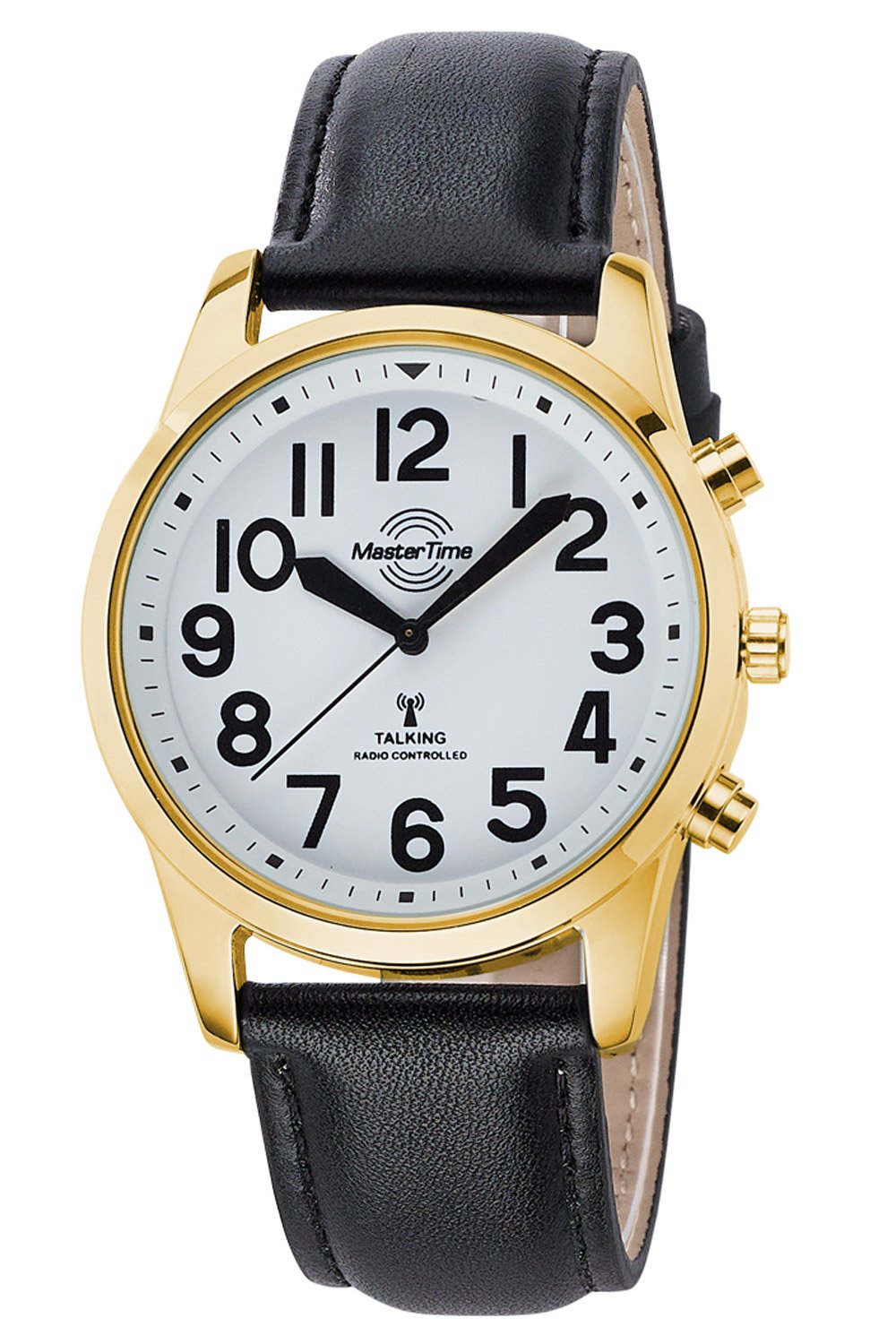 Master Time MTGA-10940-12L Sprechende Herren-Funkuhr Goldfarben/Schwarz