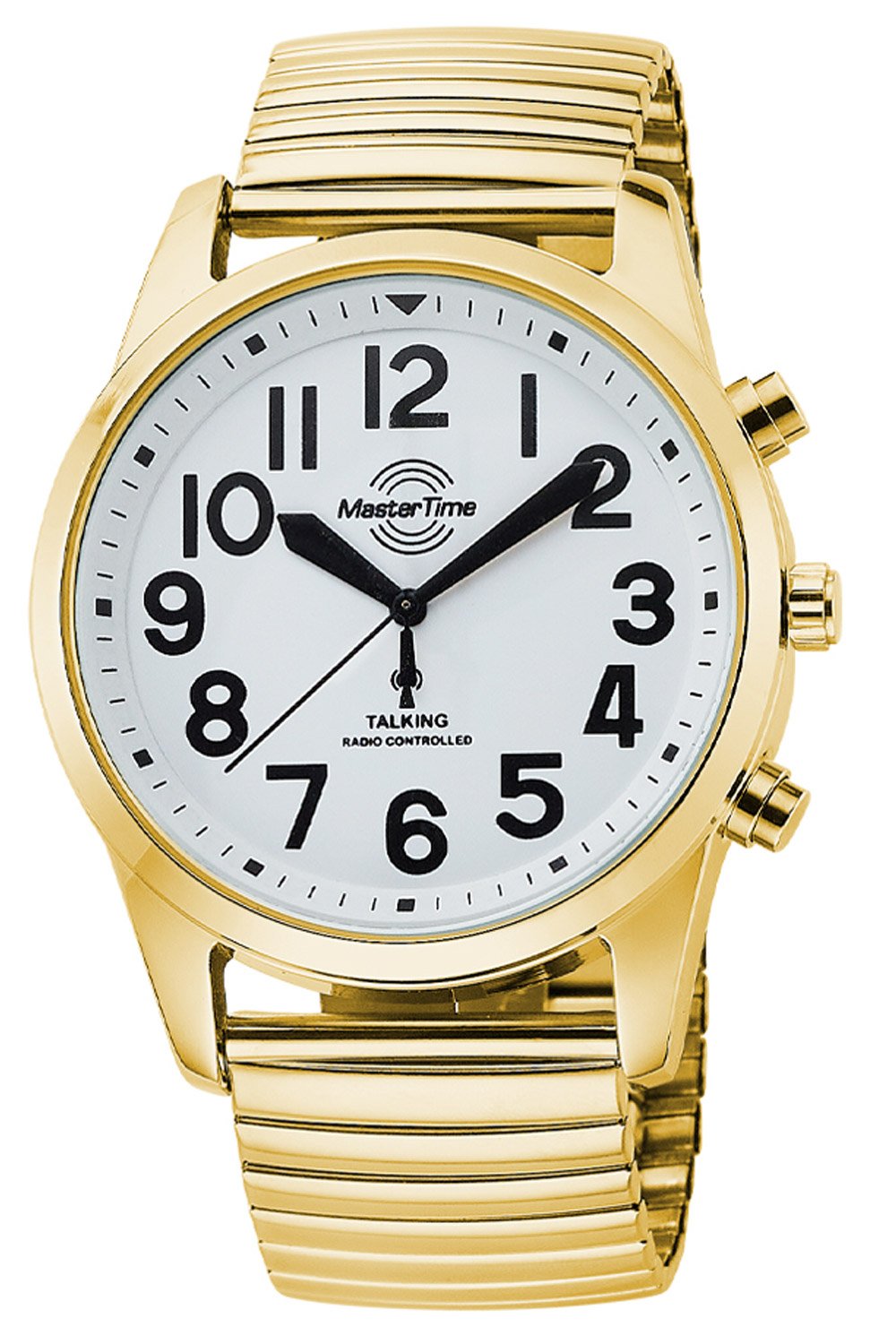 Master Time MTGA-10941-12Z Sprechende Herren-Funkuhr Goldfarben mit Zugband