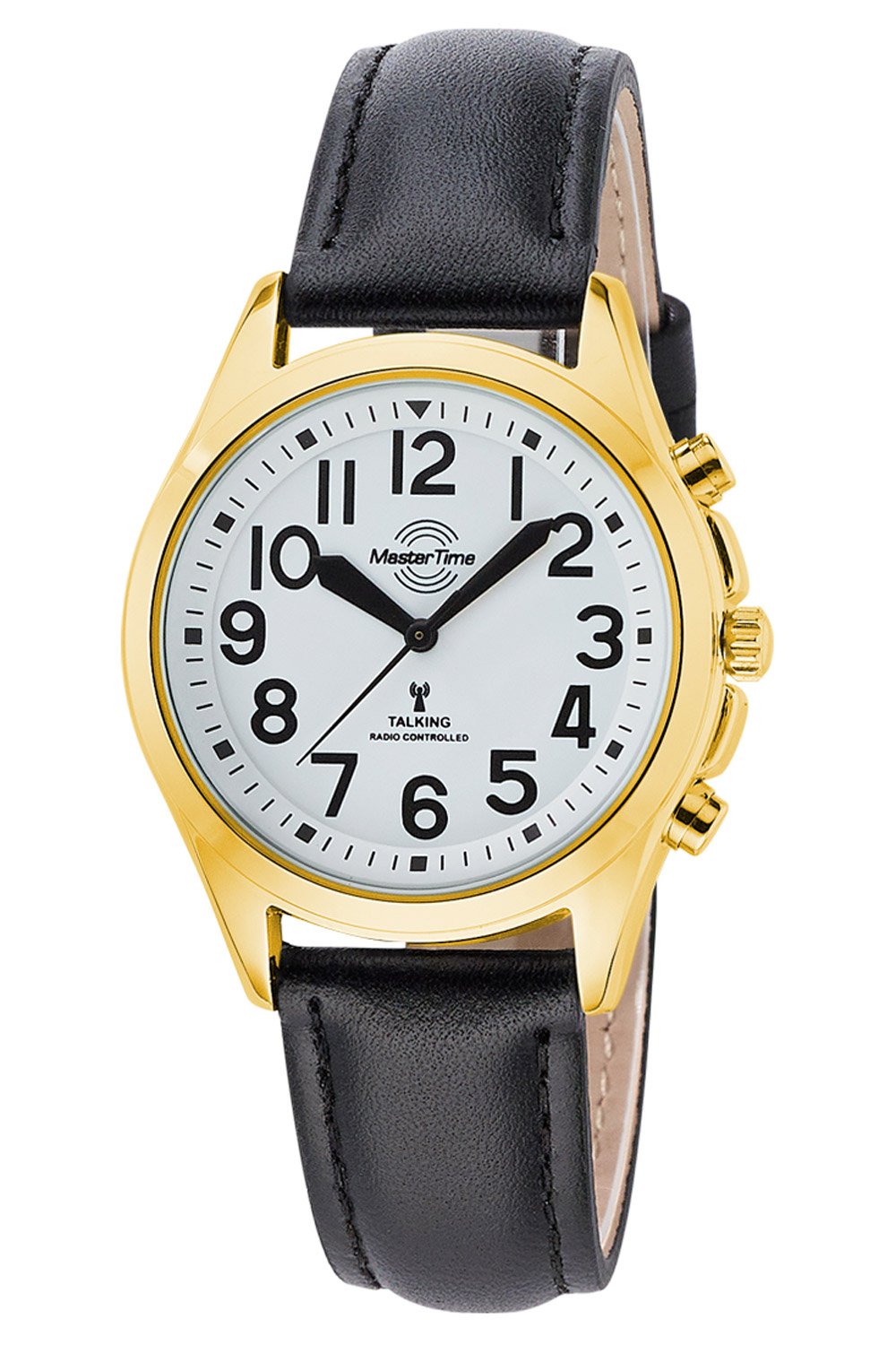 Master Time MTLA-10942-12L Sprechende Damen-Funkuhr Goldfarben/Schwarz