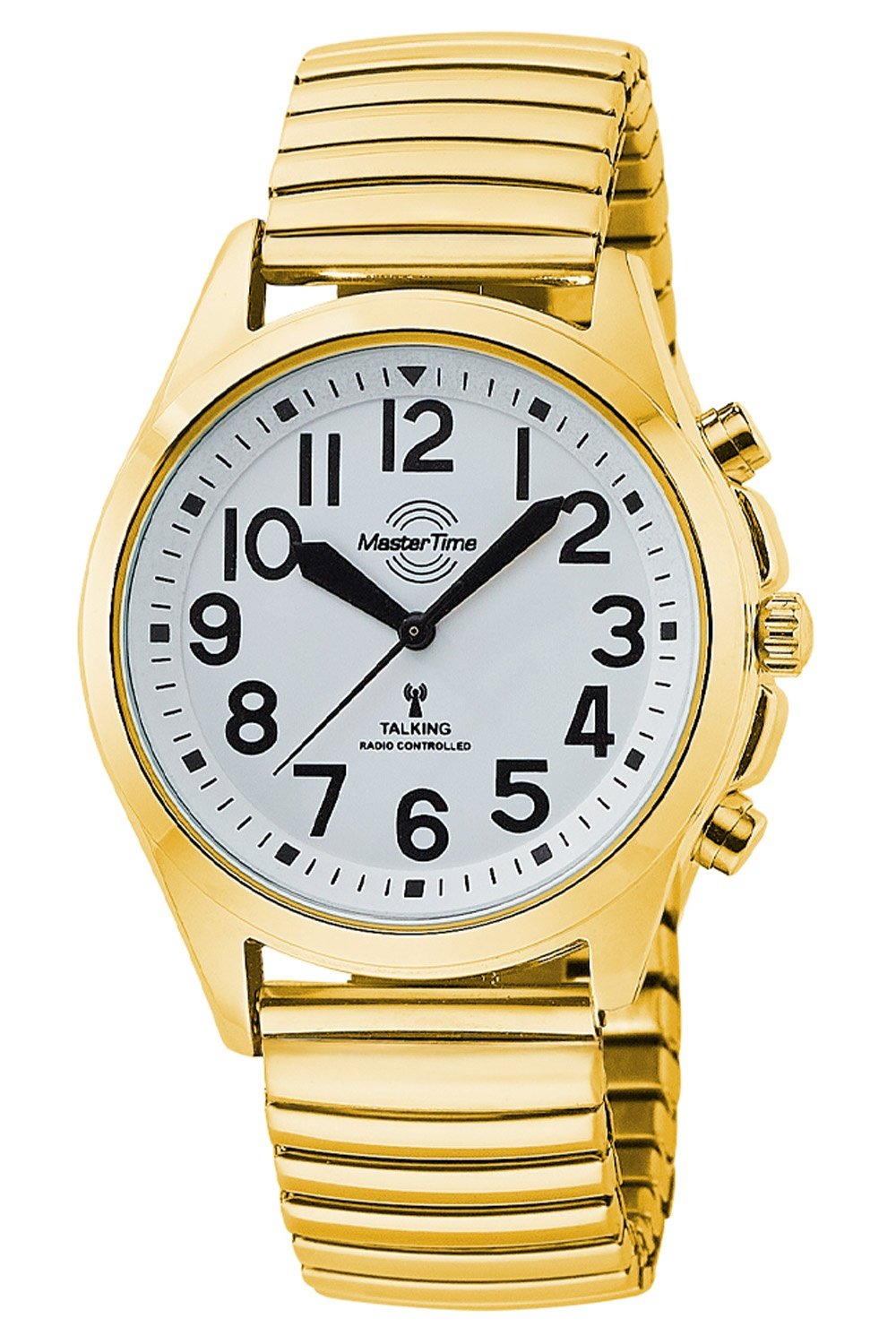 Master Time MTLA-10943-12Z Sprechende Damen-Funkuhr Goldfarben mit Zugband