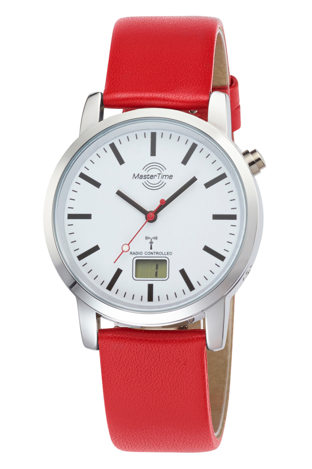 Master Time MTGA-10917-11L Herren-Funkarmbanduhr Daily Leder Rot